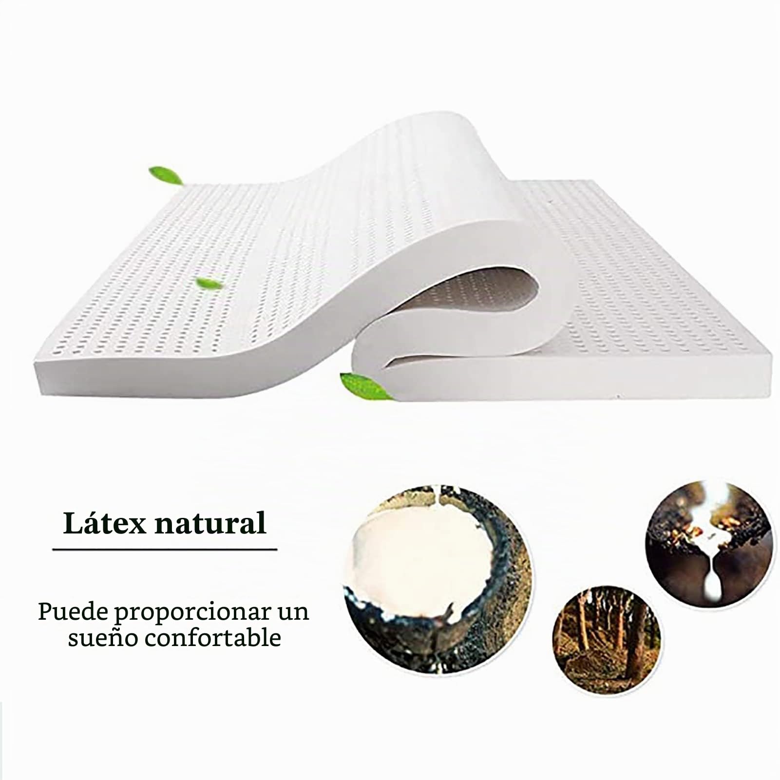 Topper de colchón de látex Natural: látex Certificado orgánico de firmeza Media, Soporte para Hombros, Caderas, Espalda y Rodillas,2.5cm,150x190cm