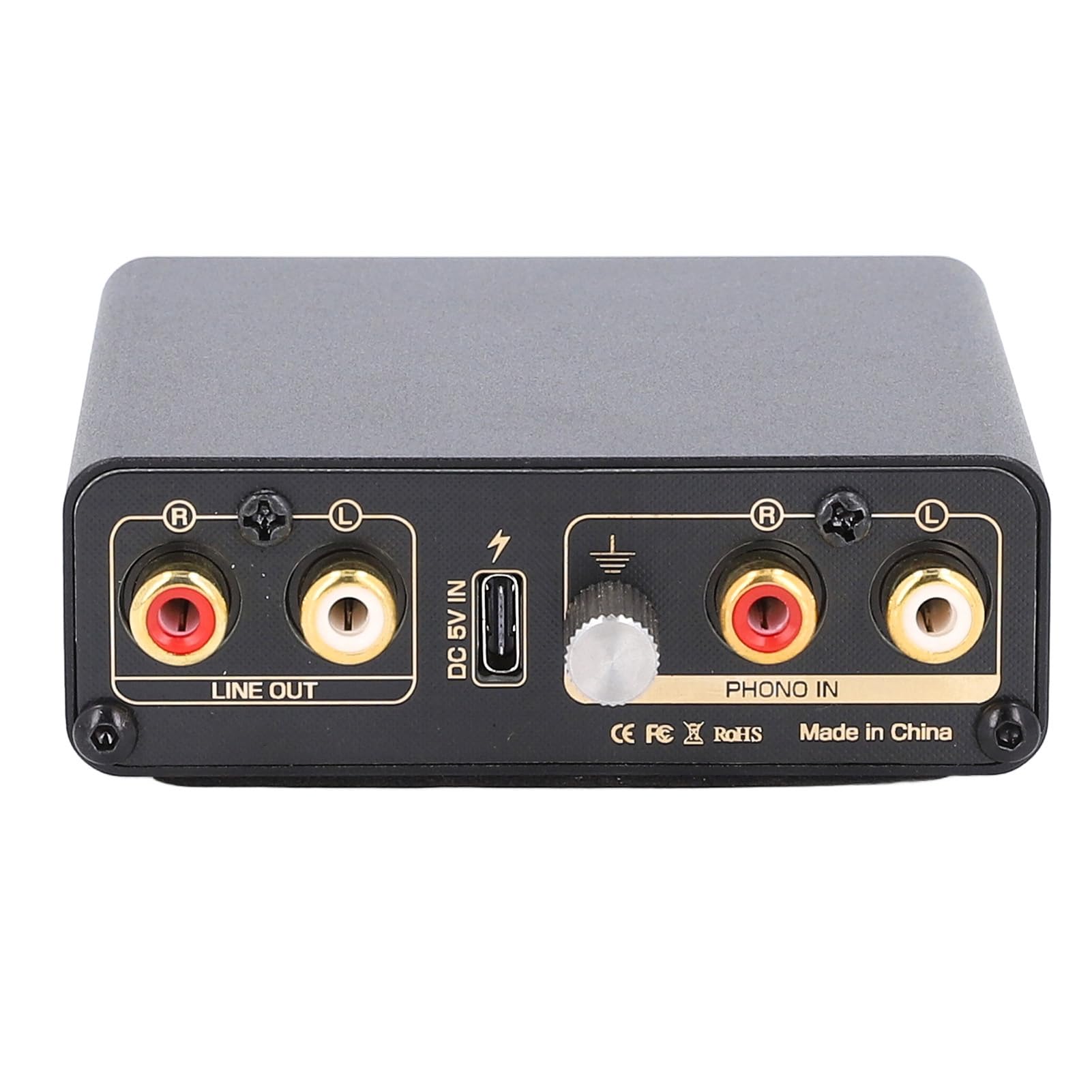 Fafeicy Preamplificatore per Giradischi Mini Amplificatore per Cuffie Audio con Controllo dei Bassi Acuti Uscita Stereo Alimentata Tramite USB per Giradischi MM MC