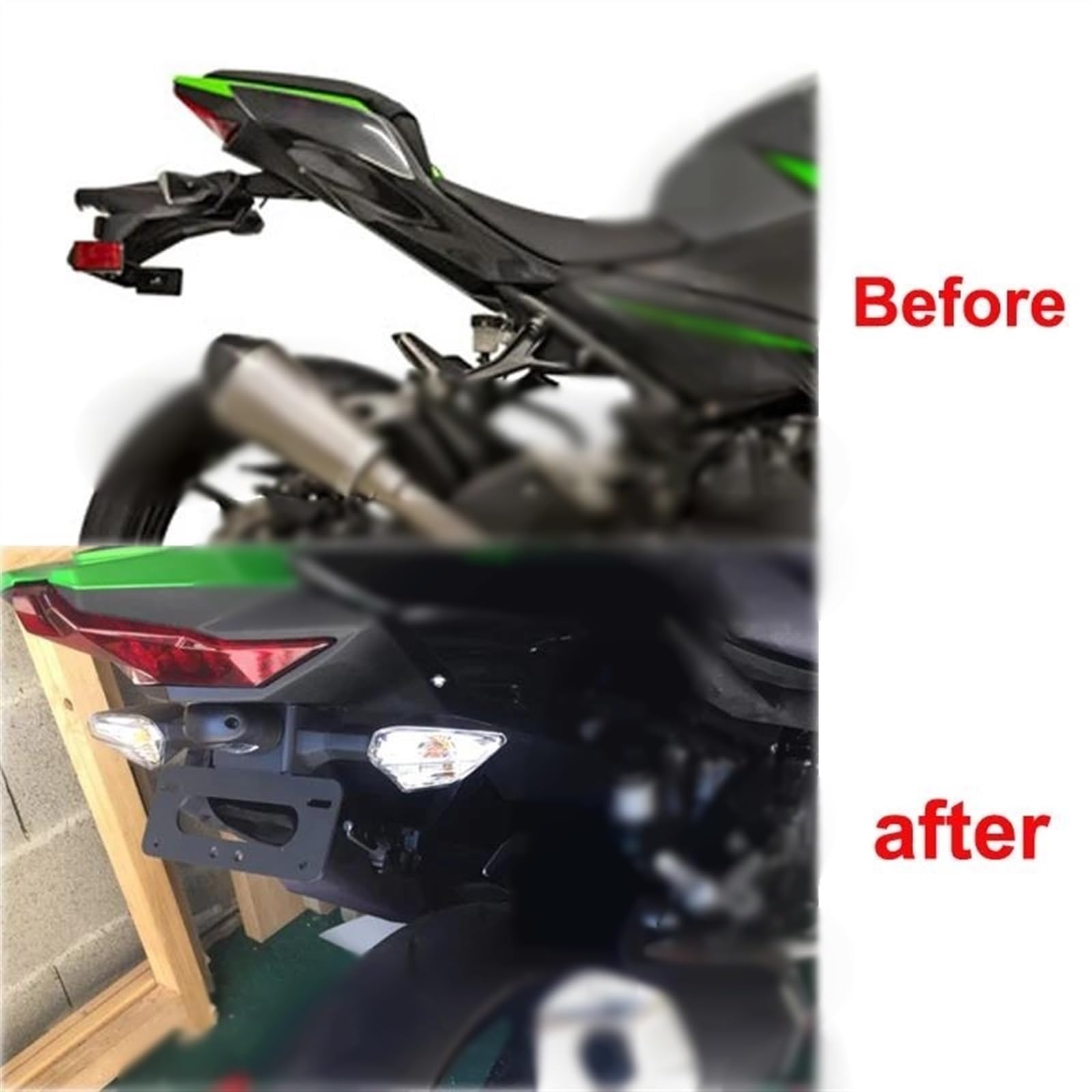 Support Plaque Immatriculation Moto Z650 Ninja 650 2017-2025 - Éliminateur Garde-Boue