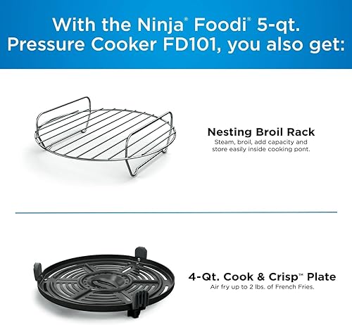 Miniatura 9 de Ninja Foodi - Olla a presión Pro de 5 cuartos de galón y freidora de aire, cocina multifunción 10 en 1, olla a presión, cocción lenta, vapor,