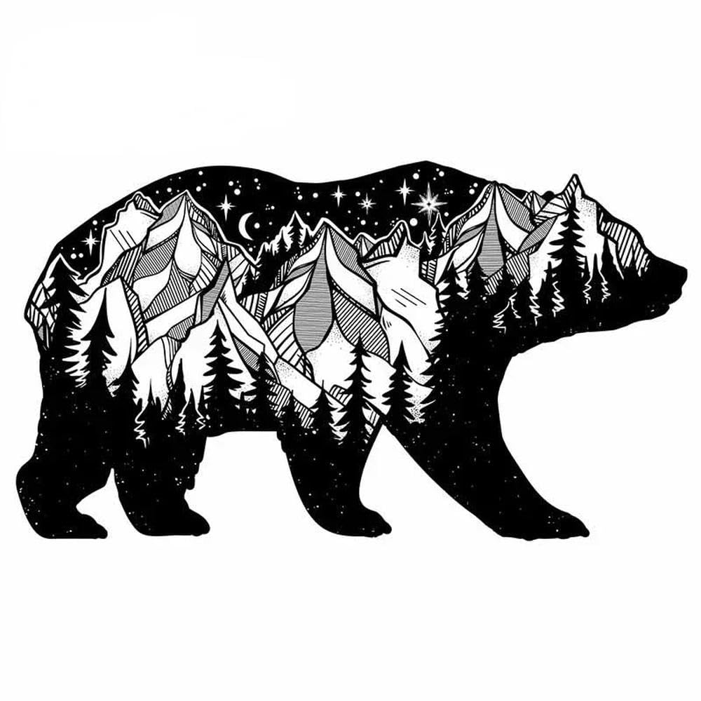 Big Bear Car Bumper Window Sticker Scratch Repair Decal Vinyl 13cm(L,13cm)