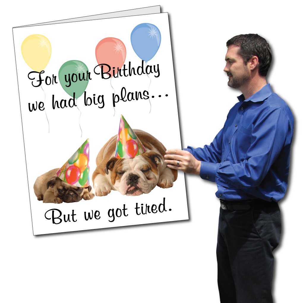 VictoryStore2ft x 3ft Birthday Card, We Got Tired Theme, Large Greeting Card with Envelope, 3 Foot Jumbo Birthday Card 12447