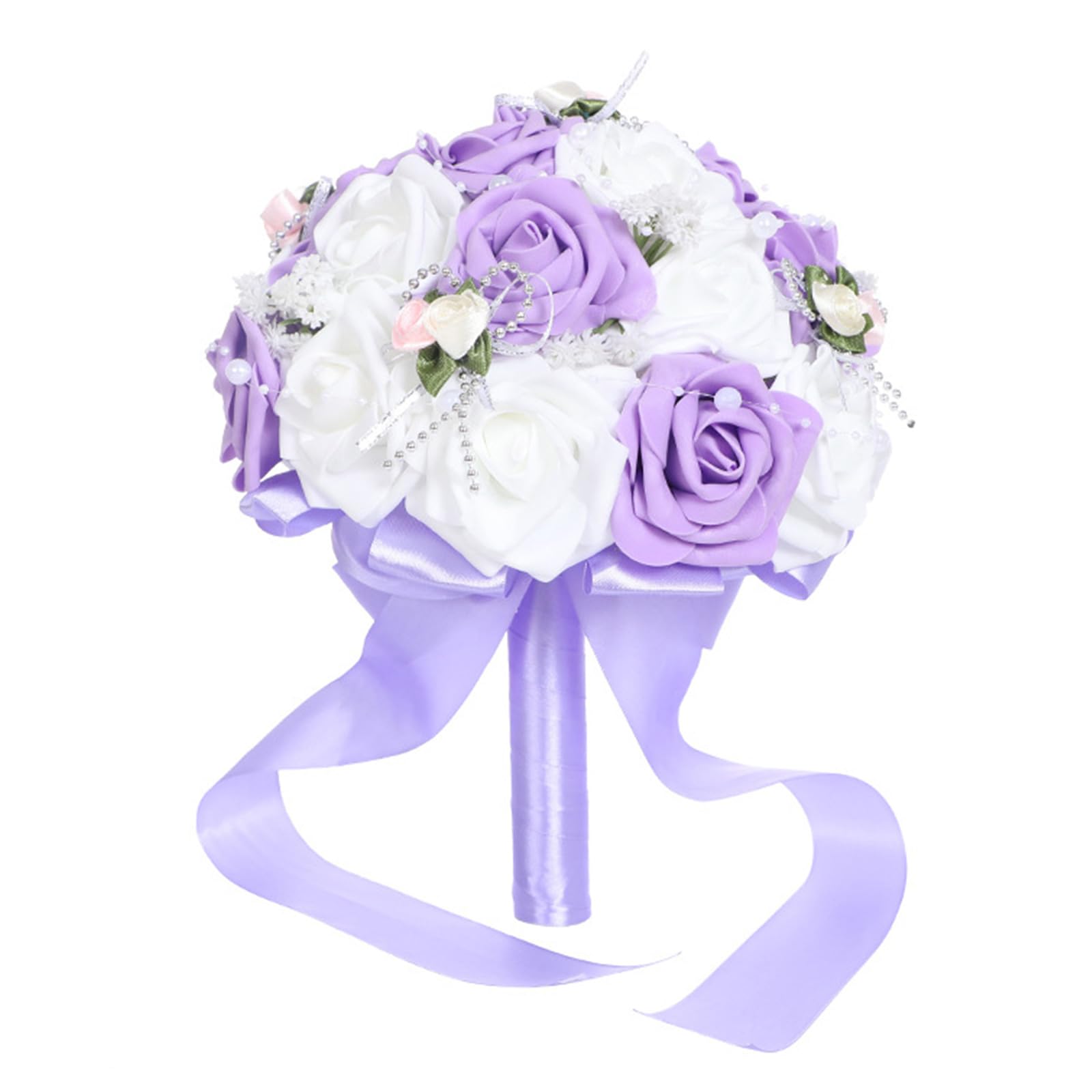Woedpez Handheld Flower Bridal Bouquet Simulation Rose for Ceremony Reception Anniversary Party Gathering Wedding for Bride Artificial Rose