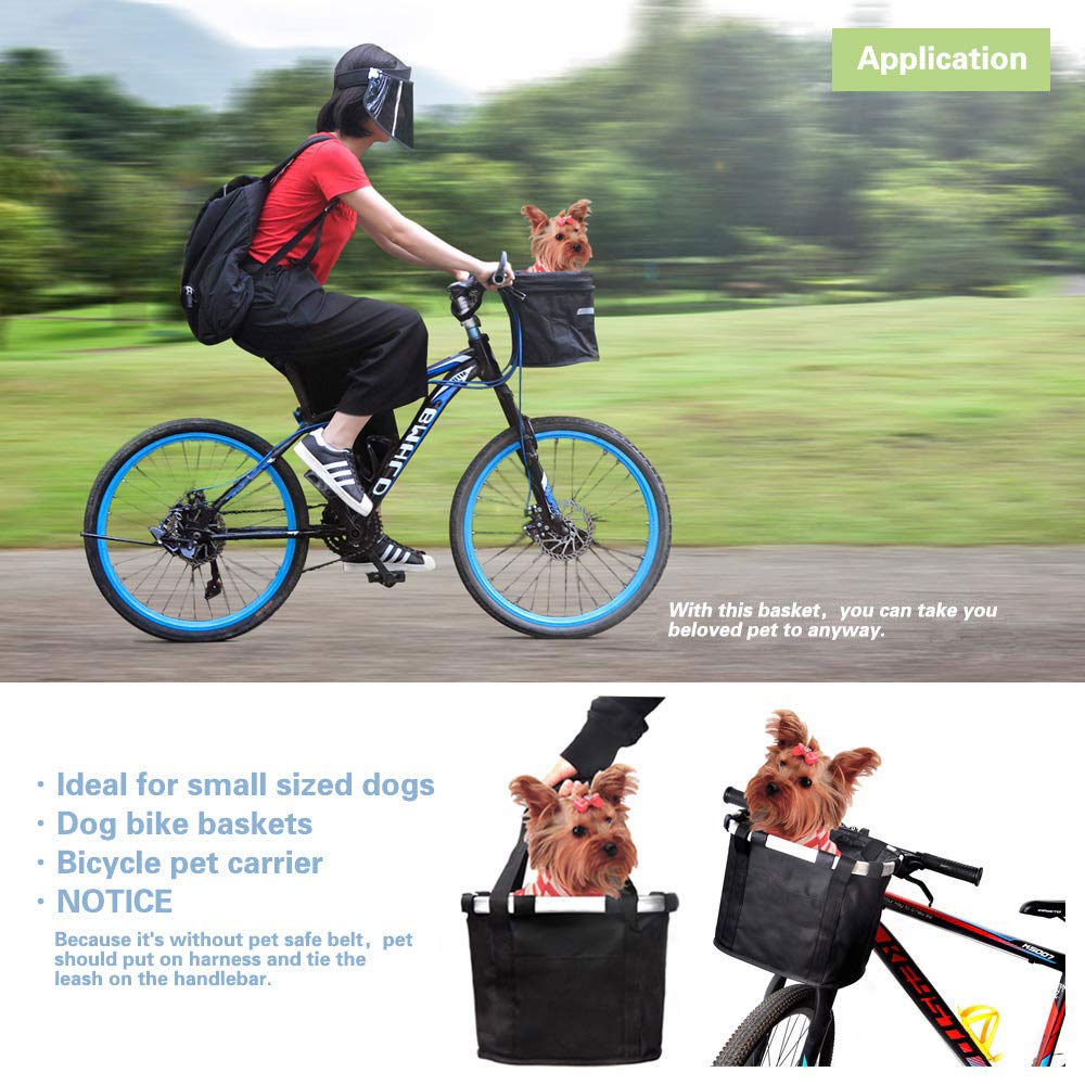 Lqkywna Folding Bike Basket Aluminum Alloy Oxford Cloth Detchable