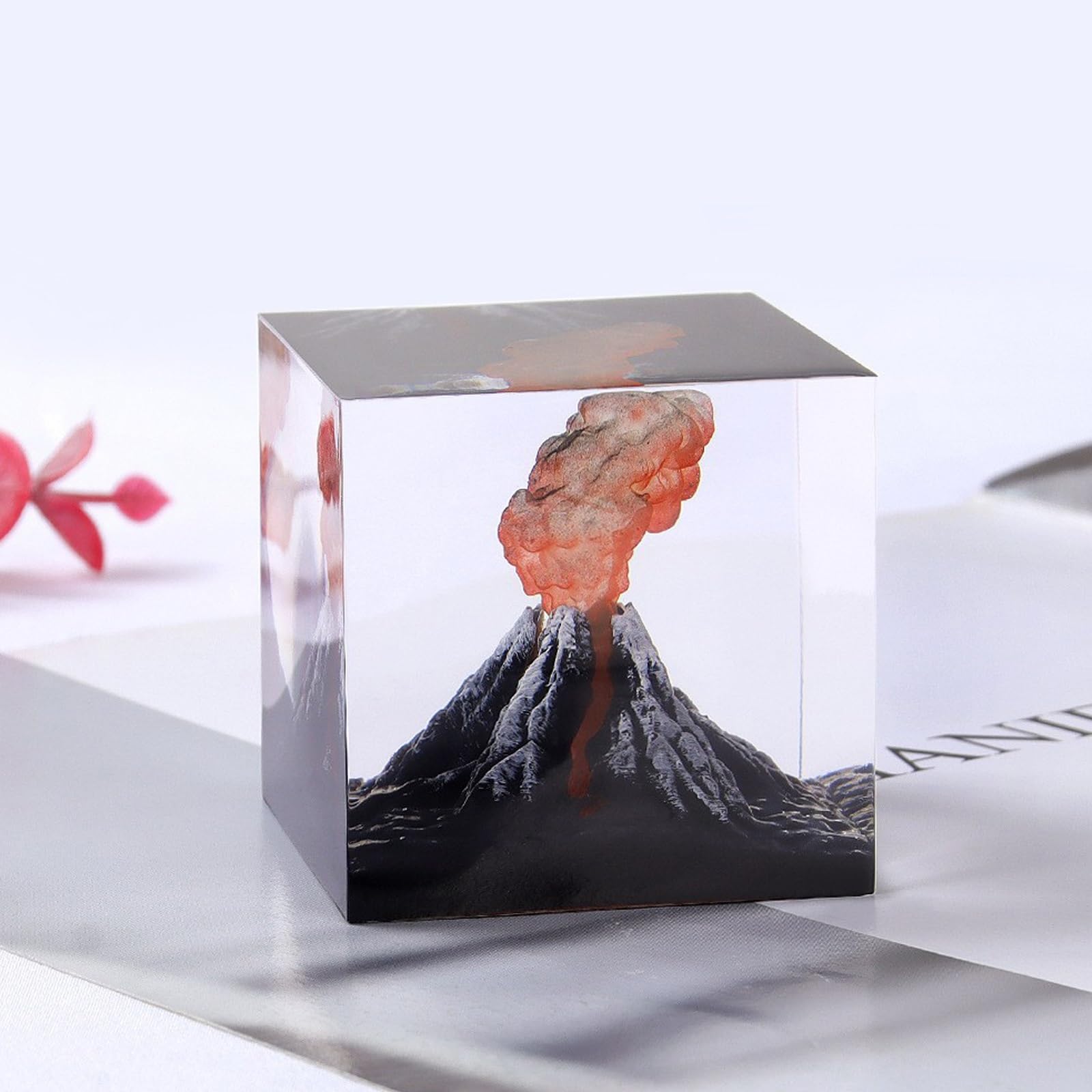 Amazon.co.jp: リアルな火山噴火ナイトライト、火山彫刻、火山像、樹脂