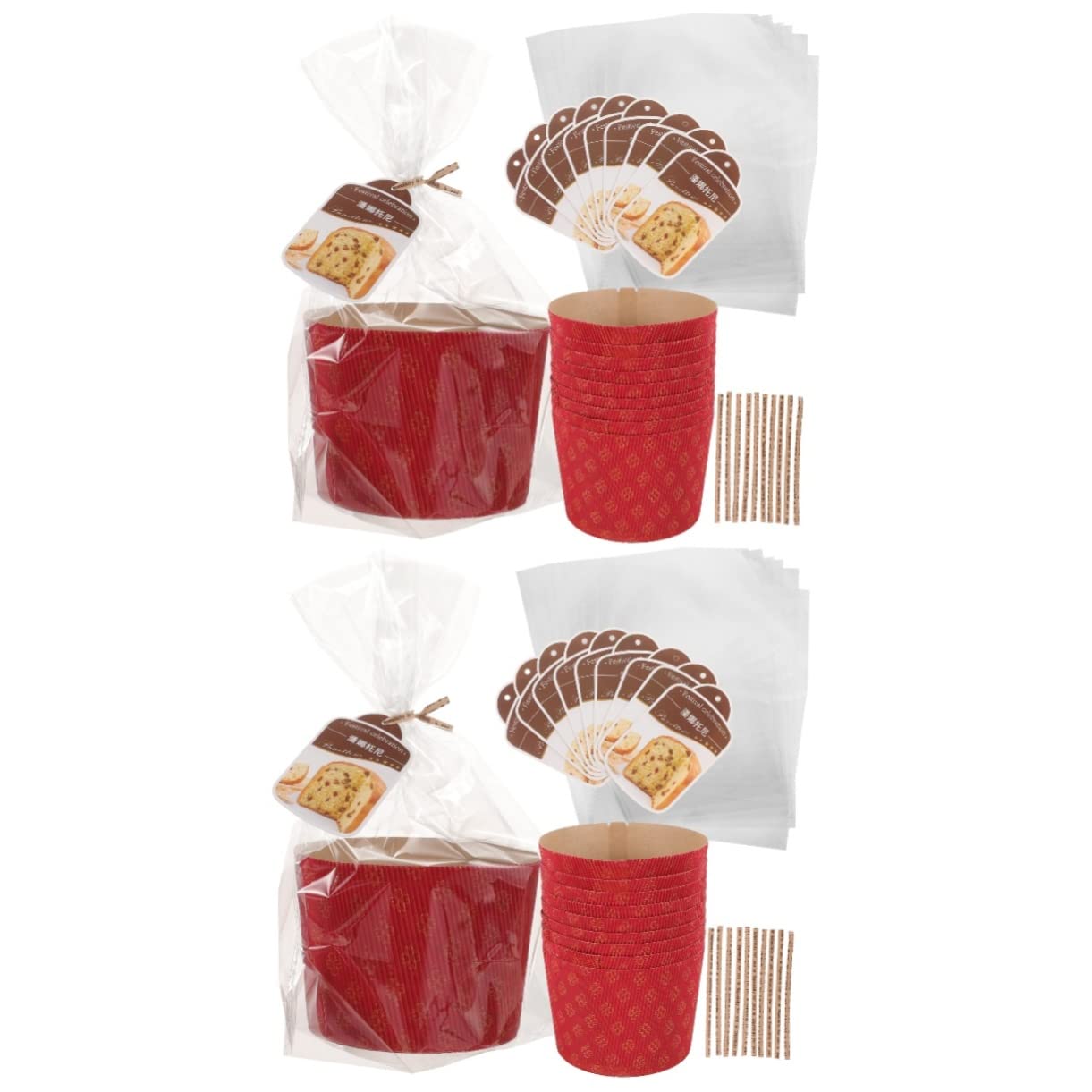 Amosfun 2 Juegos Copas de pastel corrugado moldes para muffins tazas para hornear magdalenas accesorios cocinita decoración fiesta casos de muffins moldes para mini cupcakes acanalado rojo