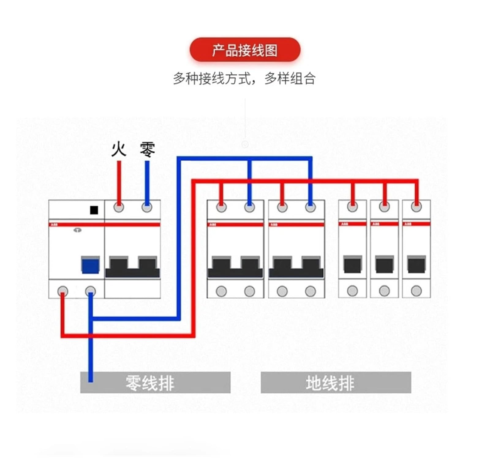 Wyłącznik różnicowoprądowy GSH200 1P+N 2P 3P 4P 6A 10A 16A 20A 25A 32A 40A 50A 63A Typ C elektroniczny (40A)