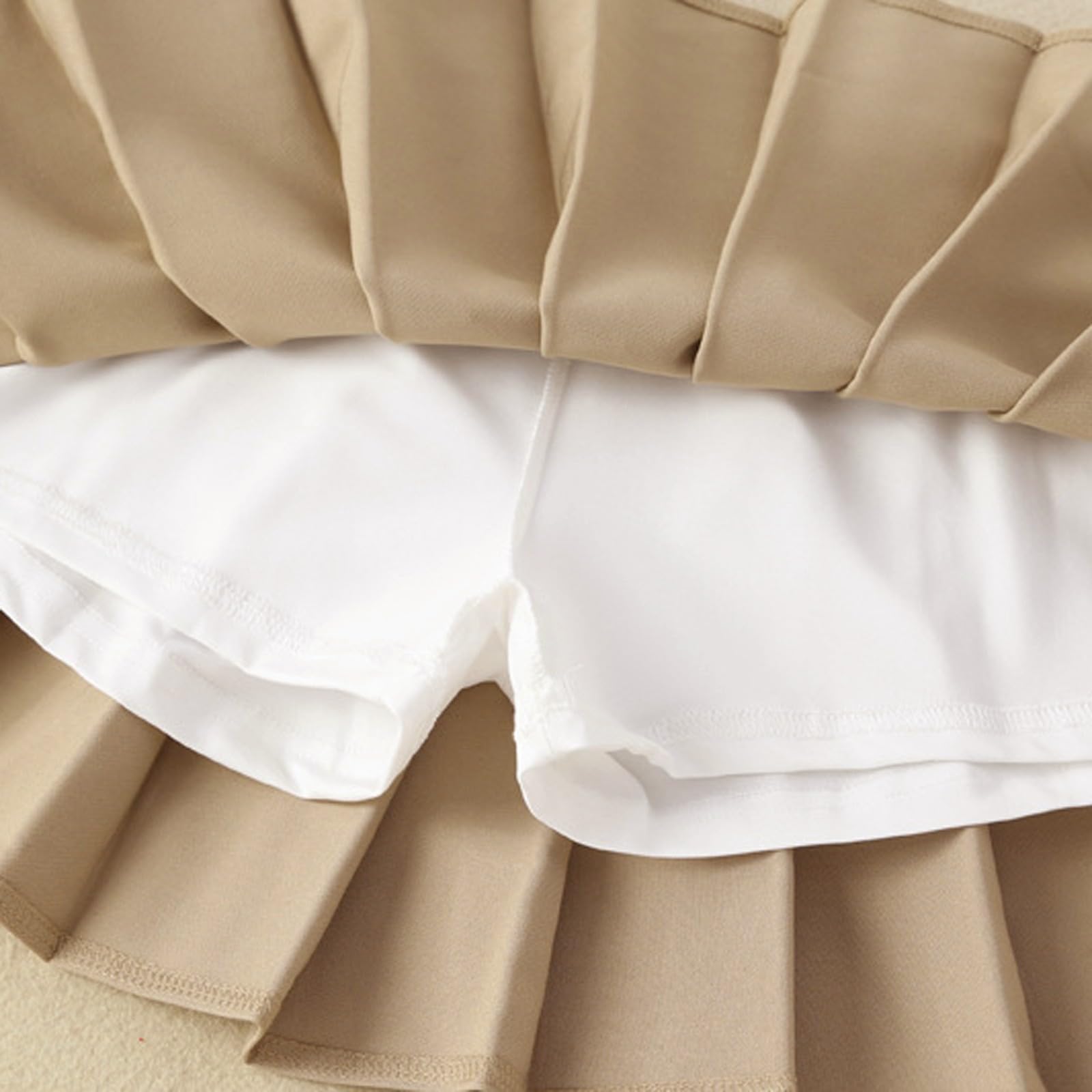 Générique Filles été Mode Taille Tennis plissé Jupe Mince décontracté Mini Taille Jupe Mode Jupe Haute (Khaki, 4-5 Years)