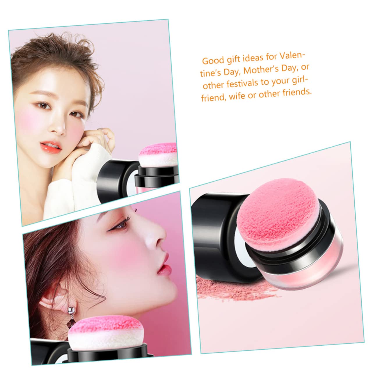 HAPINARY Professional Tool for Beauty Makeup Light Breathable Loose Powder Blush Cream Blush for Cheeks with Shimmer