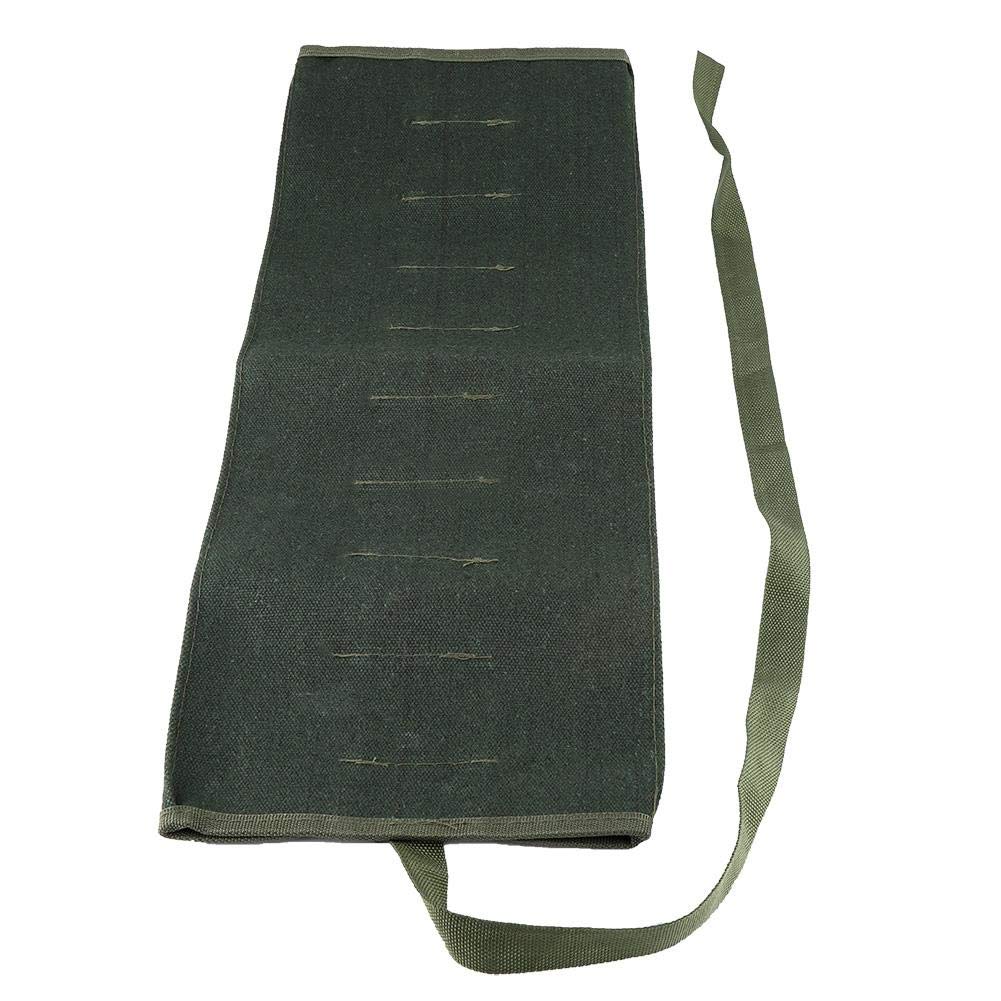 Borsa a rullo per attrezzi da giardinaggio su tela Borsa portaoggetti in rotolo per strumenti bonsai Pacchetto multifunzionale Borsa a rotelle con 10 tasche per giardinaggio