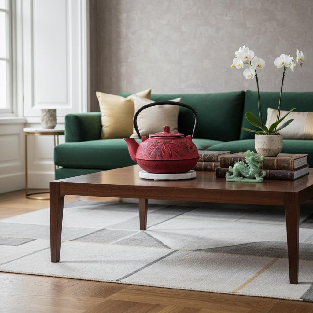 Tetera de Hierro Colado 0,6L - Estilo Oriental para Decoración