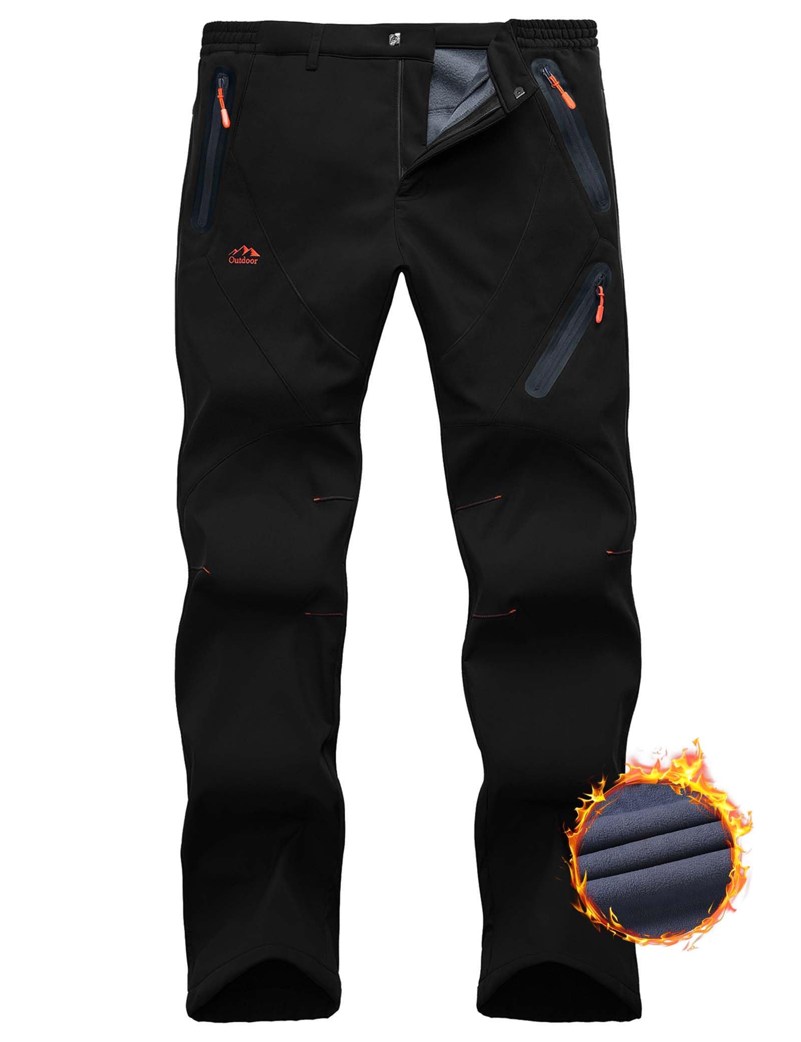 HFDWYJ Uomo Impermeabile Hiking Pants Outdoor Snow Ski Pesca Fleece Foderato Isolato Soft Shell Pantaloni Invernali