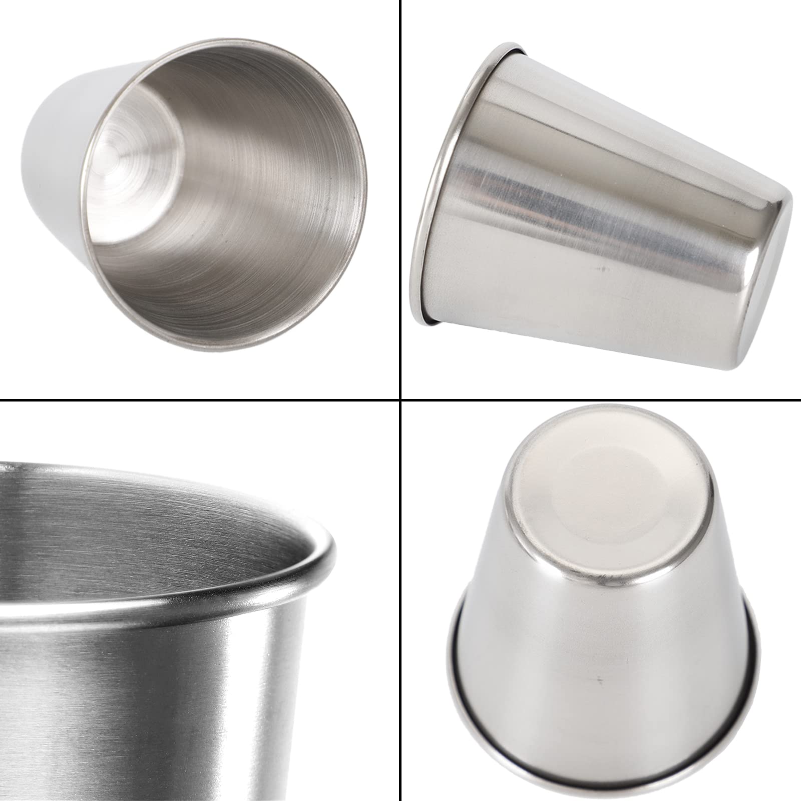 8 Mini Verres à Vin Acier Inoxydable Empilables 70ml Avec Étui Cuir - Spldsun
