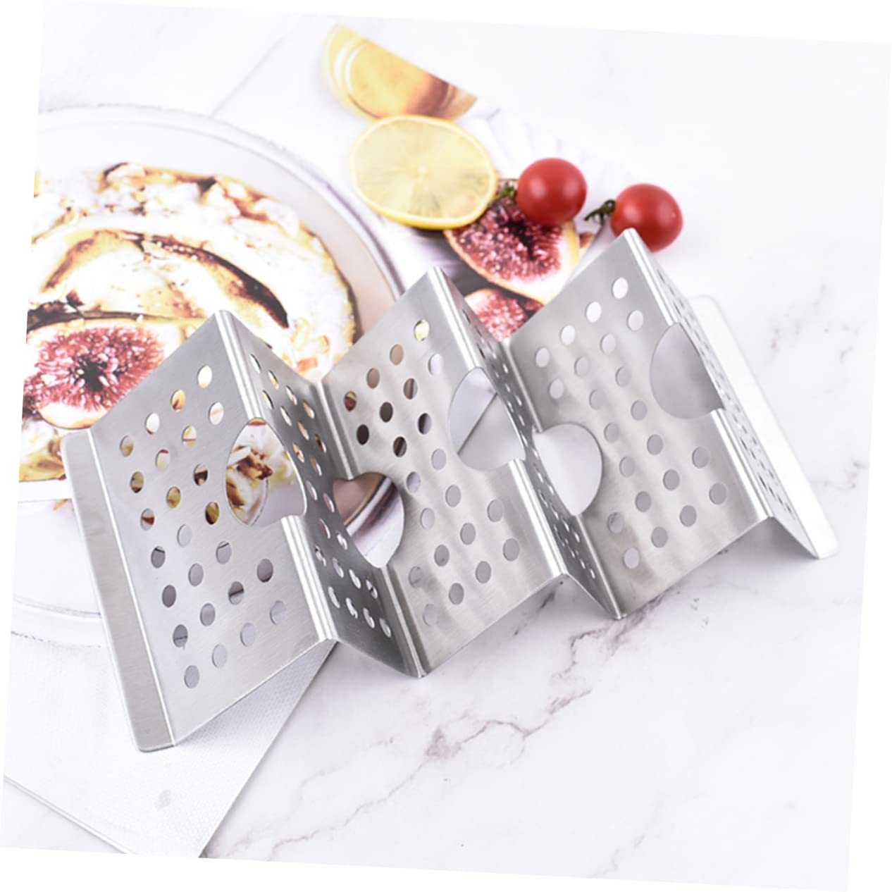 CIYODO Tortilla Stand Oven Safe Taco Holder Taco Storage Household Holder Taco Shell Stand Mexican Pancake Stainless Taco Holder Tortilla Holder Taco Rack Burrito Stainless Steel Silver