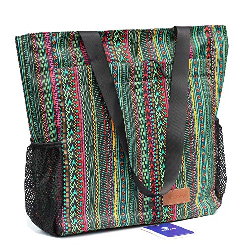 ESVAN-Original-Floral-Tote-Bag-Large-Shoulder-Bag-with-Multi-Pockets-for-Gym-Travel-Beach-Daily-Bags
