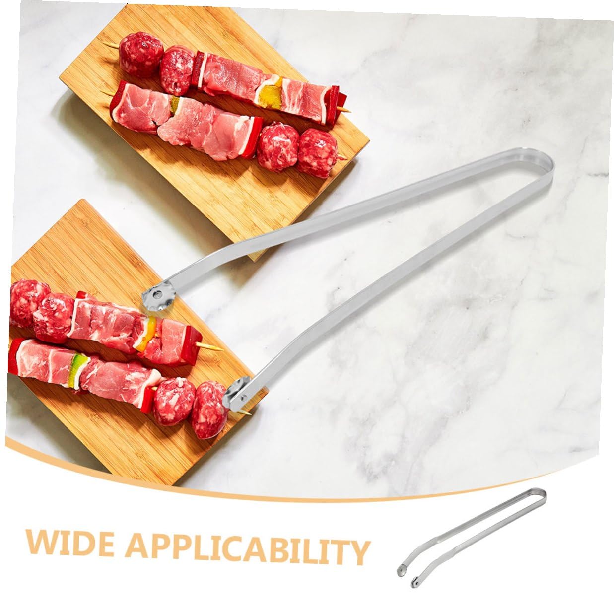jojofuny Pinze per Barbecue in Acciaio Inox 2 Pezzi Manico e Rotante, Utensili Versatili per Carne e Verdure, per Grigliate All'aperto