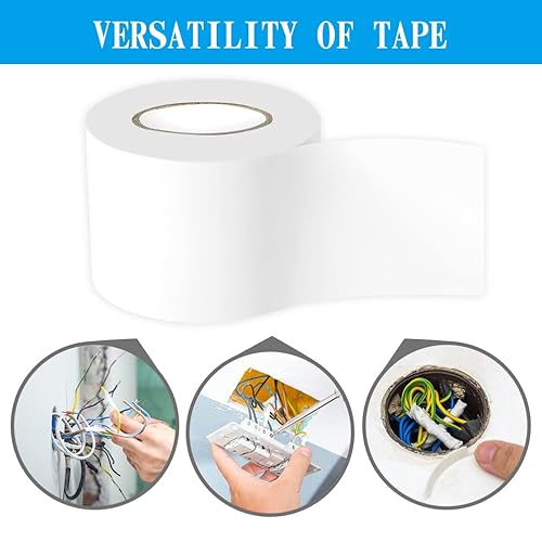 Miniatura 6 de maveek 2rollos cinta aislante 50mm15m silicona resistente al agua aislamiento de reparación cintas, color negro y blanco