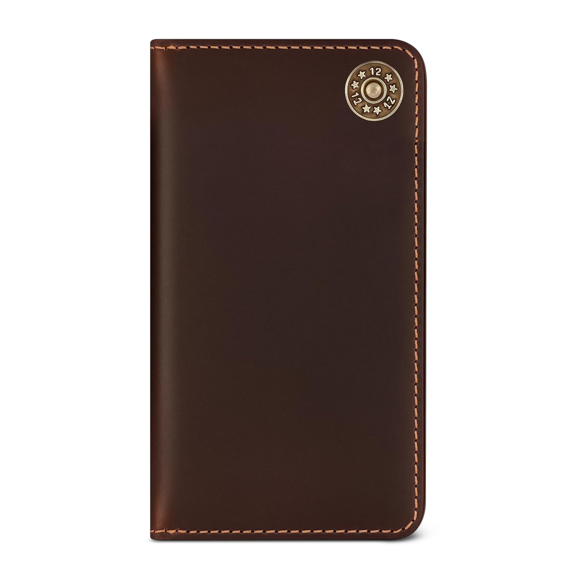 Full-Grain Leather Classic Long Bifold Wallet - Sleek Handcrafted Cowboys Wallet - Compact Minimalist Men's Bifold Wallets w/ Multiple Card Slots, 2 Long Side Pockets, and a Sleeve (American Flag)