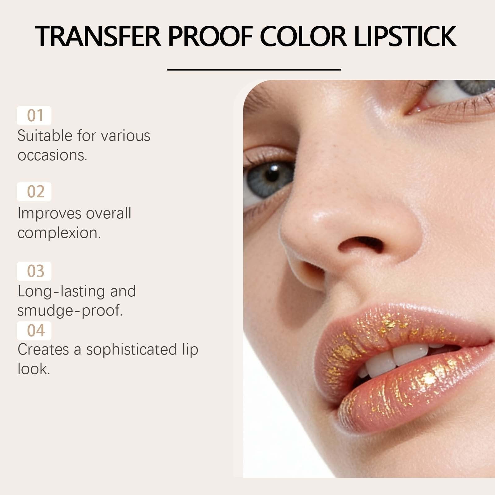 Goldfolien-Lippenstift Mit PH-Wert-Änderung,Temperaturaktivierter Getönter Lippenbalsam,Langanhaltender,Feuchtigkeitsspendender, Glänzender Lippenstift Für Damen, Pflegend Und Nährend (5pcs)