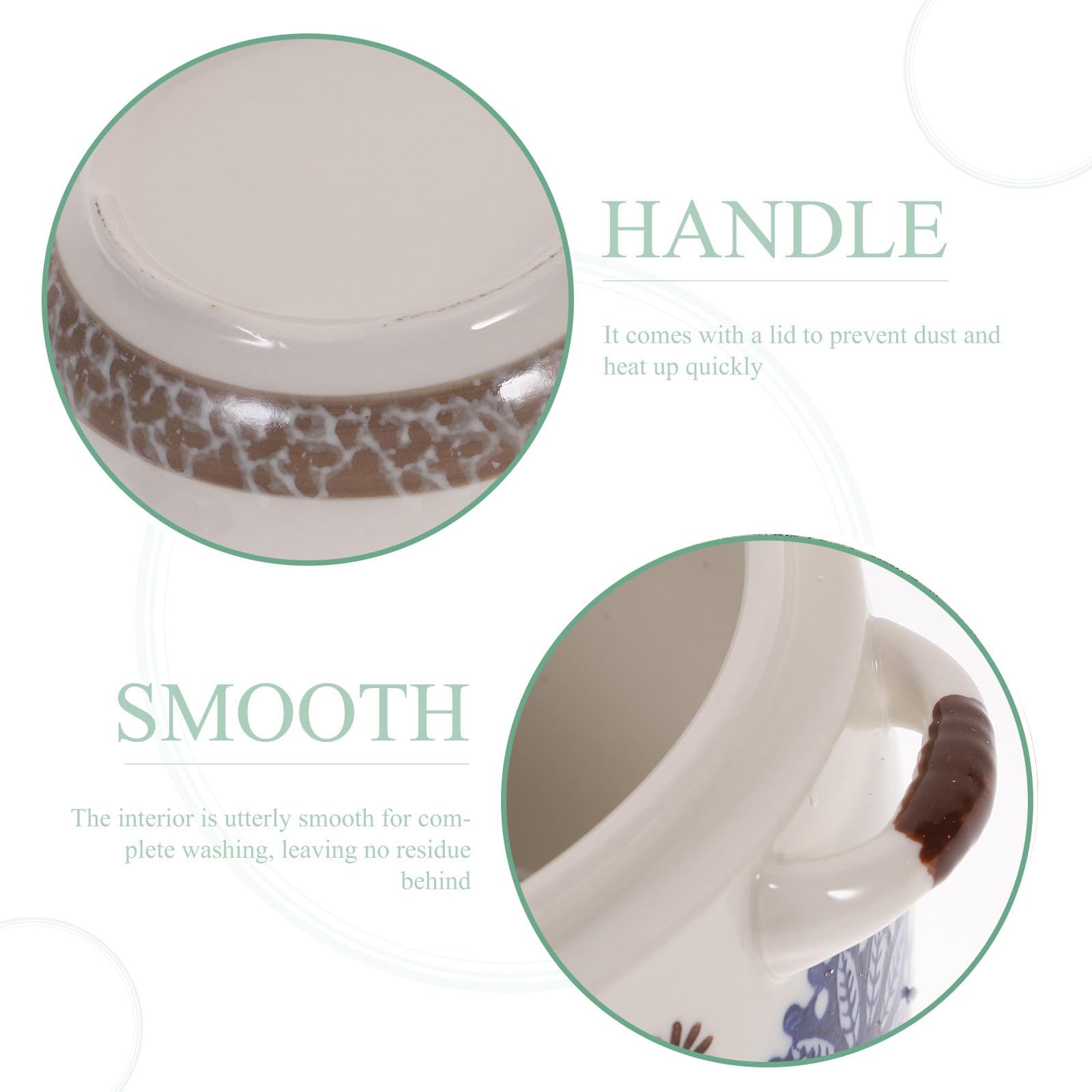 Zuppiera in Ceramica Stile Giapponese da 1000ml con Coperchio, Tecnologia di Stampaggio Integrata, Ciotola per Zuppa Bella e Pratica Adatta a Decorazioni Festive