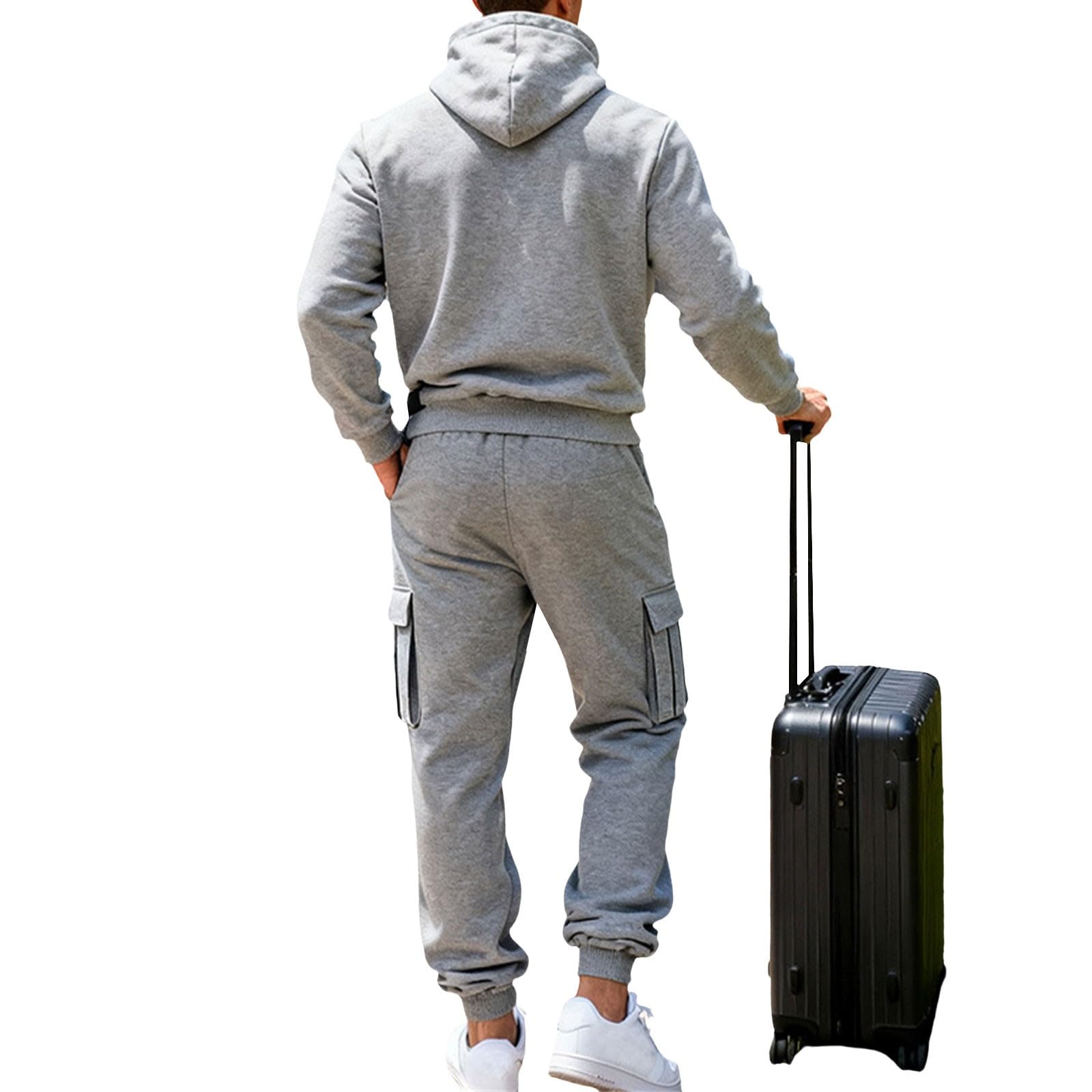 Co Ord - Chándal con media cremallera para hombre, con forro polar