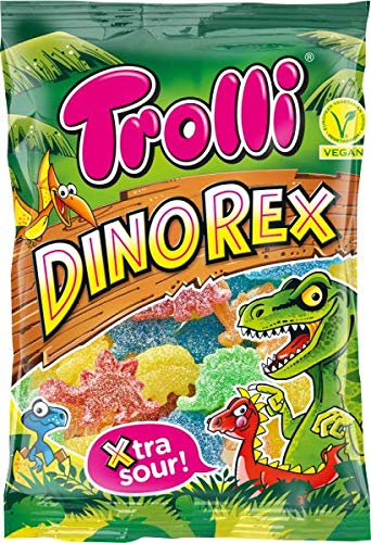 TrolliFruit Flavour Gummy Fruity Sweets Bags (Dino Rex Sour 200g, 2)