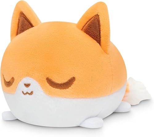 Miniatura 2 de TeeTurtle - Bolsa de peluche - Zorro floral - De los creadores del peluche reversible original de pulpo - Lleva a tu amigo de peluche donde quiera