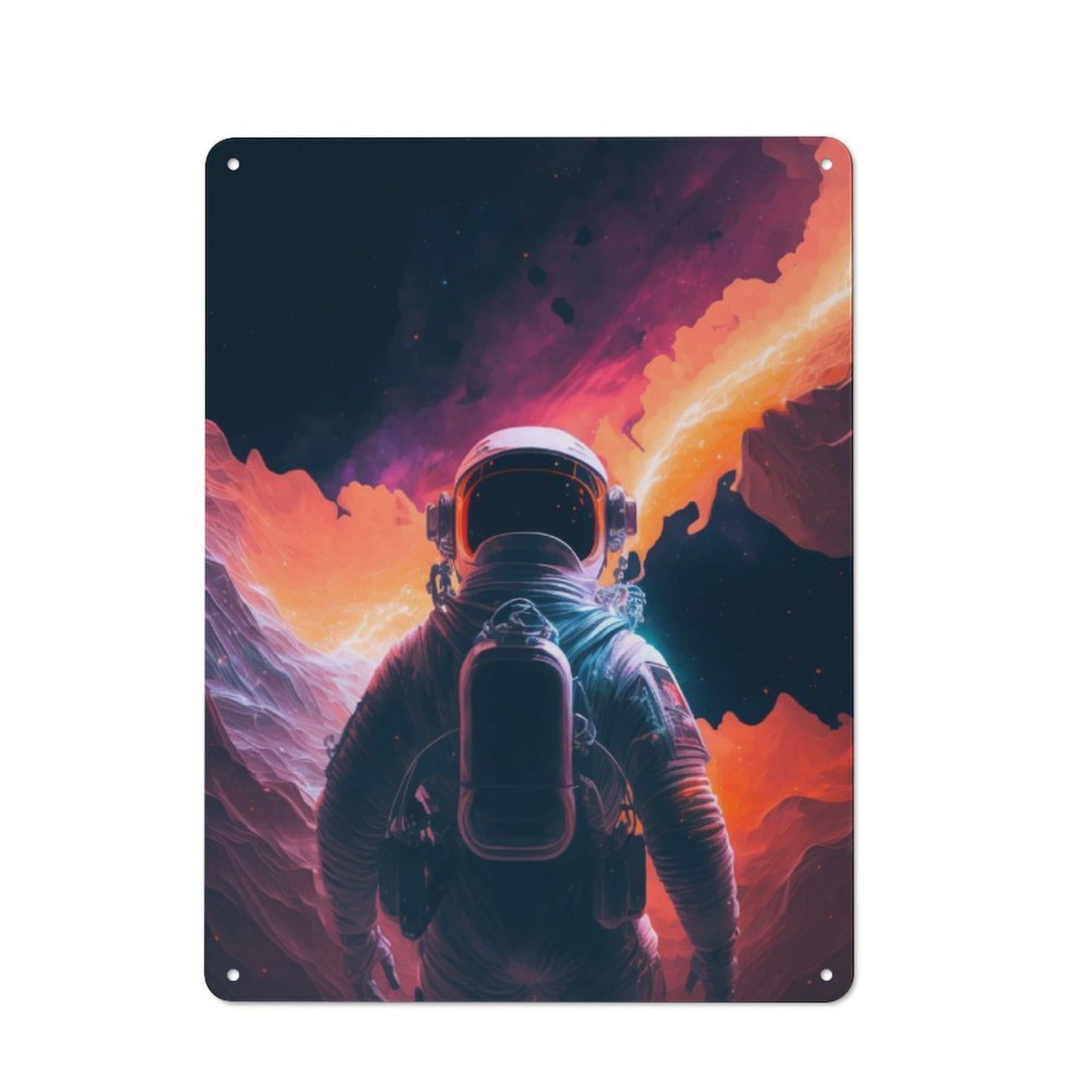 Junmoney Space Astronaut Workshop Style Garage Metal Sign 40X30cm Featuring Industrial Wall Art For Garage, Hobby Room, Office Or Man Cave