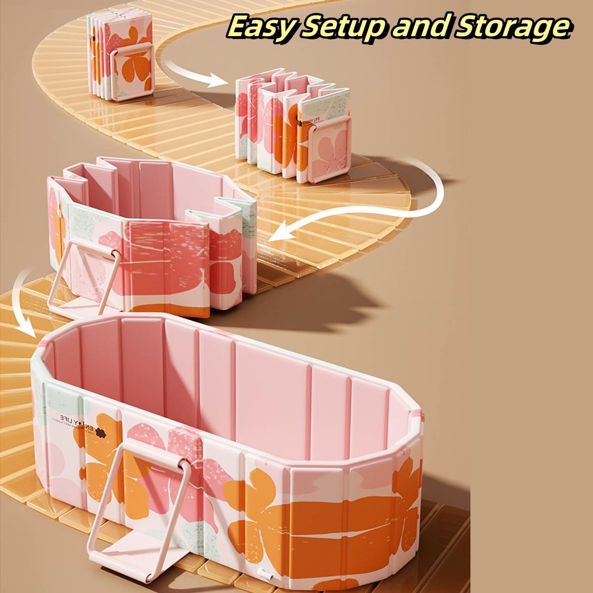 Faltbare Badewanne für Erwachsene, groß, 120 cm, faltbare Badewanne, tragbare Badewanne für Badezimmer, zusammenklappbare Whirlpool-Badewanne für Duschkabine, ideal für kleine Räume (Rosa mit
