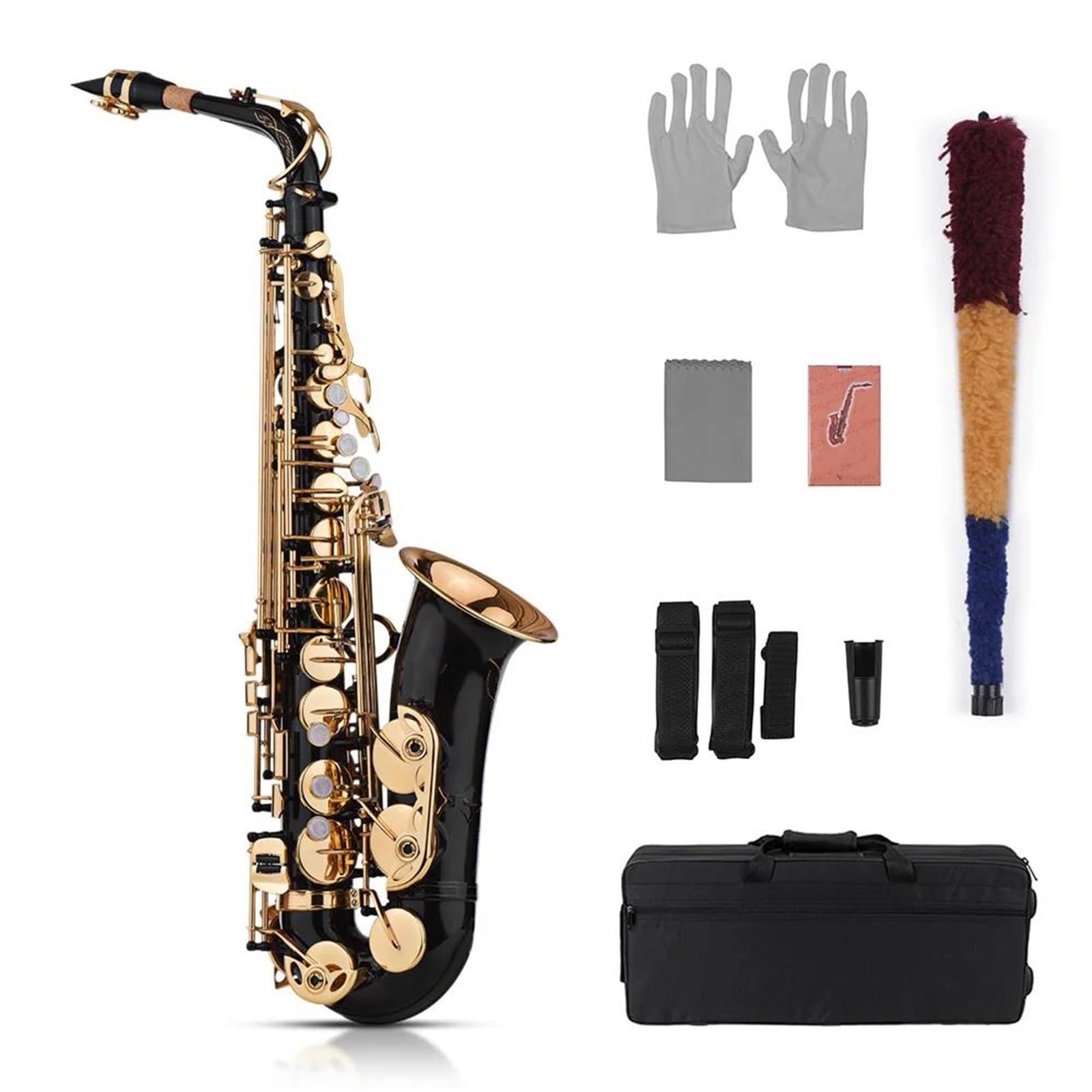 Sassofono contralto in ottone laccato strumento a fiato, 82 tasti per principianti e professionisti, suono, design resistente, leggero e facile da suonare