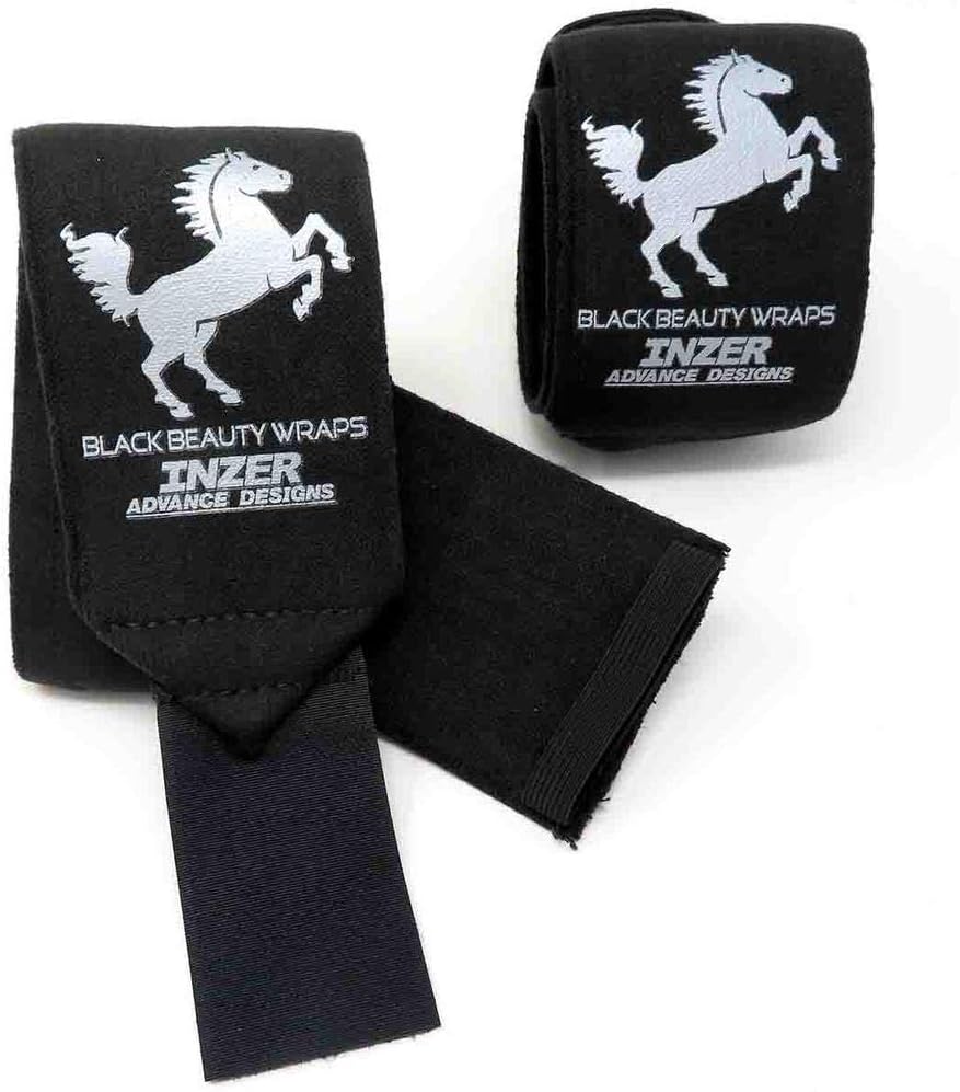 Inzer Black Beauty Wrist Wraps - Powerlifting Weightlifting Wraps (Pair) (Large (36"))