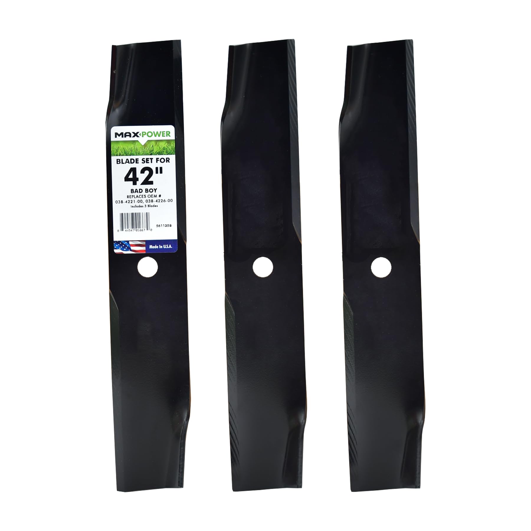Maxpower Dixie 561135B 3 Many - Set di Lame per Tosaerba Dixie, 106,7 cm, Colore: Nero