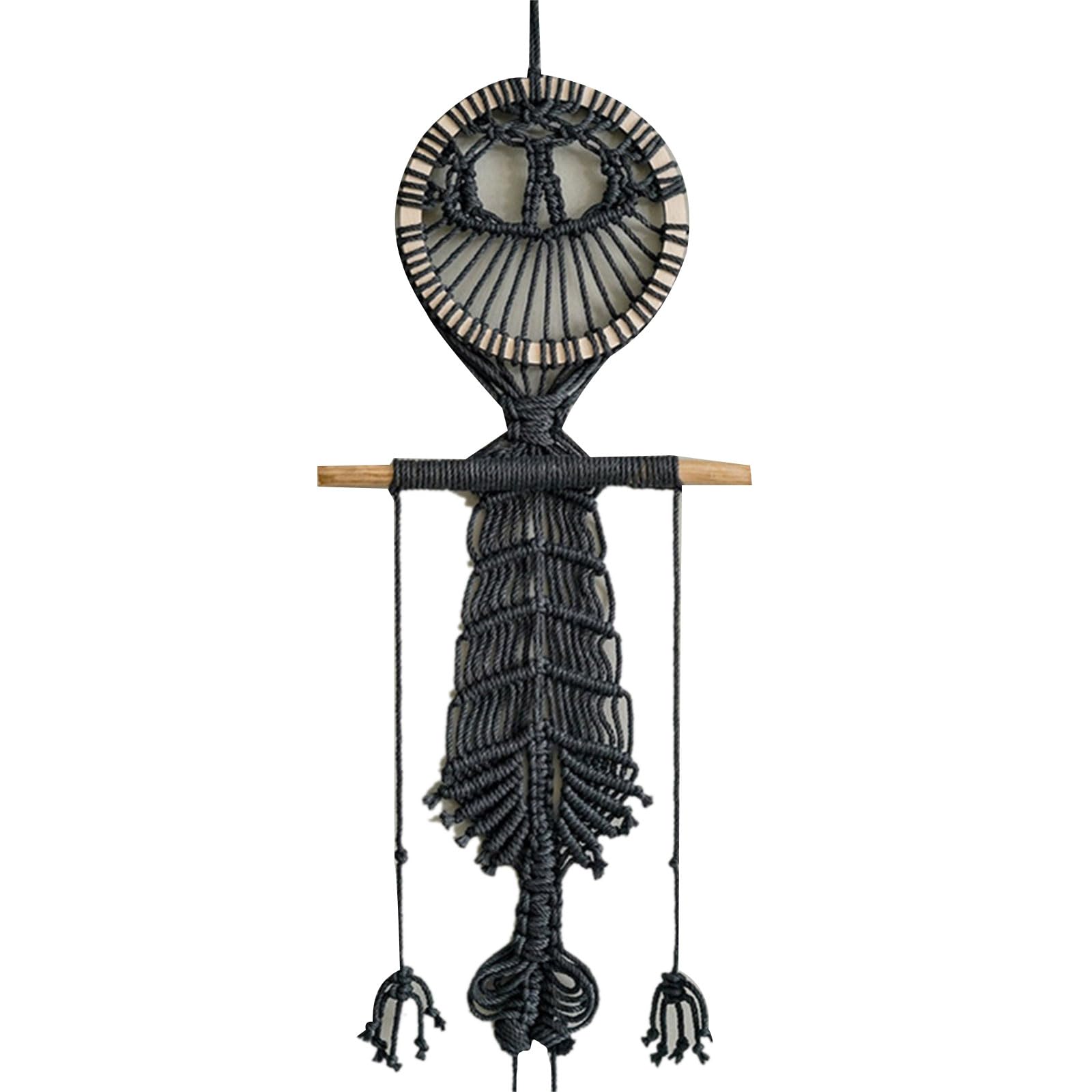 Hsioluted Skull Wall Hanging Decoration with Fringed Tassels Perfect for Home, or Dorm Woven Tapestry