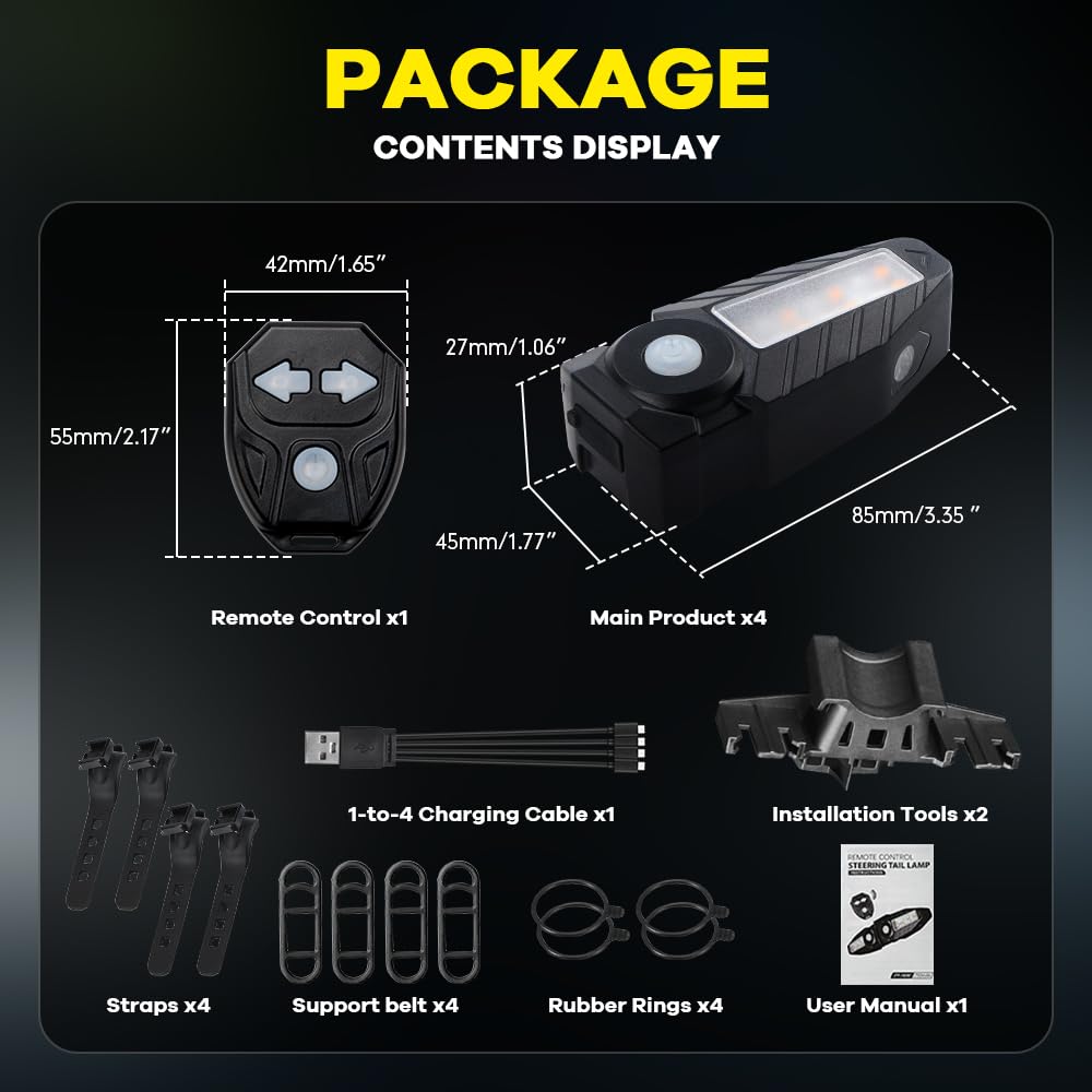 Feu Arriere Velo avec Clignotant Ultra-Lumineux à Projection, 5 Modes-Alarme sans Fil à Corne Clignotant Vélo 30 LED IPX4 Imperméable Rechargeable par USB Lumiere Velo Avant et Arriere