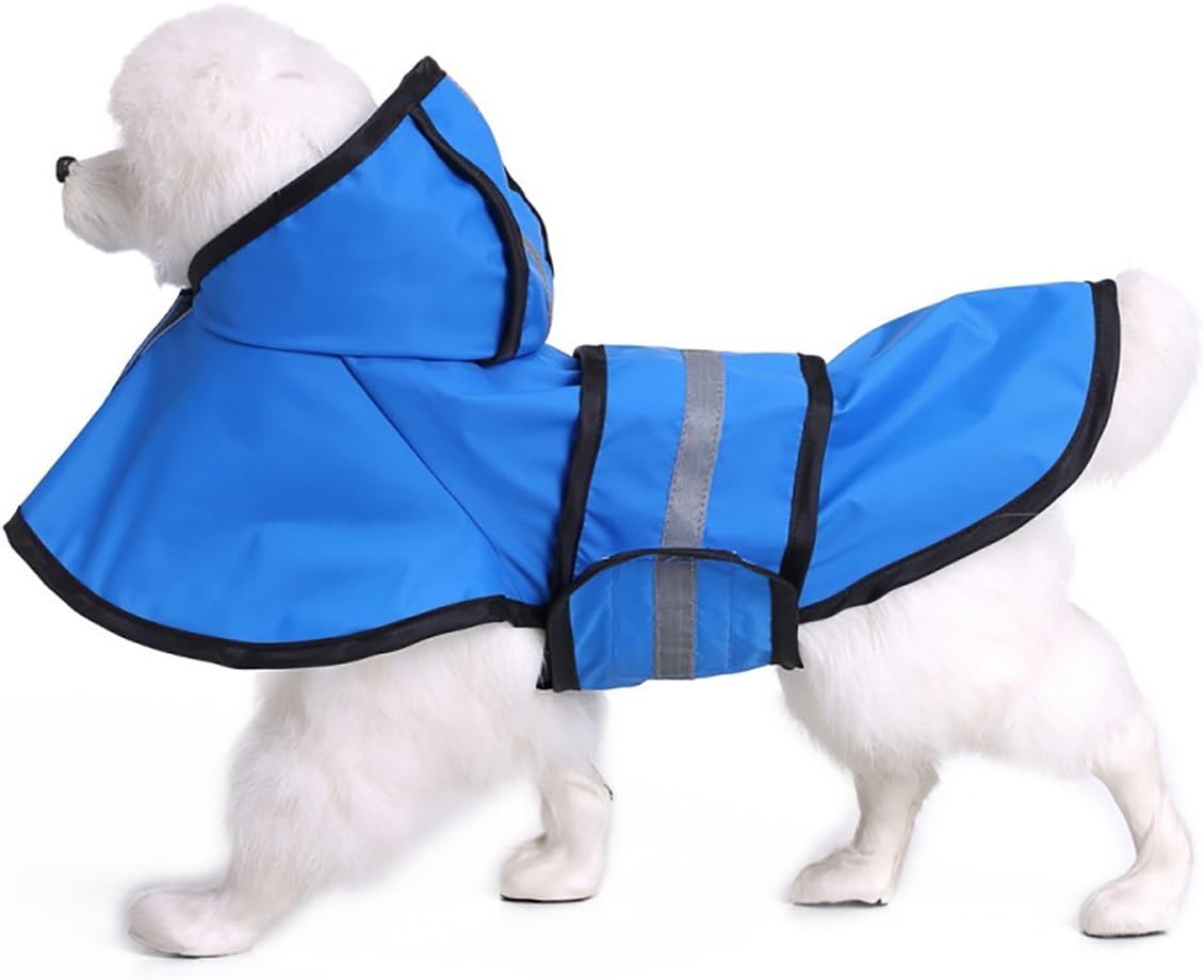 Marupet オープニング マルペット 犬用猫用レインコート犬用ポンチョペット通気軽量反射テープ付き雨具ポンチョカッパ雨の日のお散歩にブルー4xl