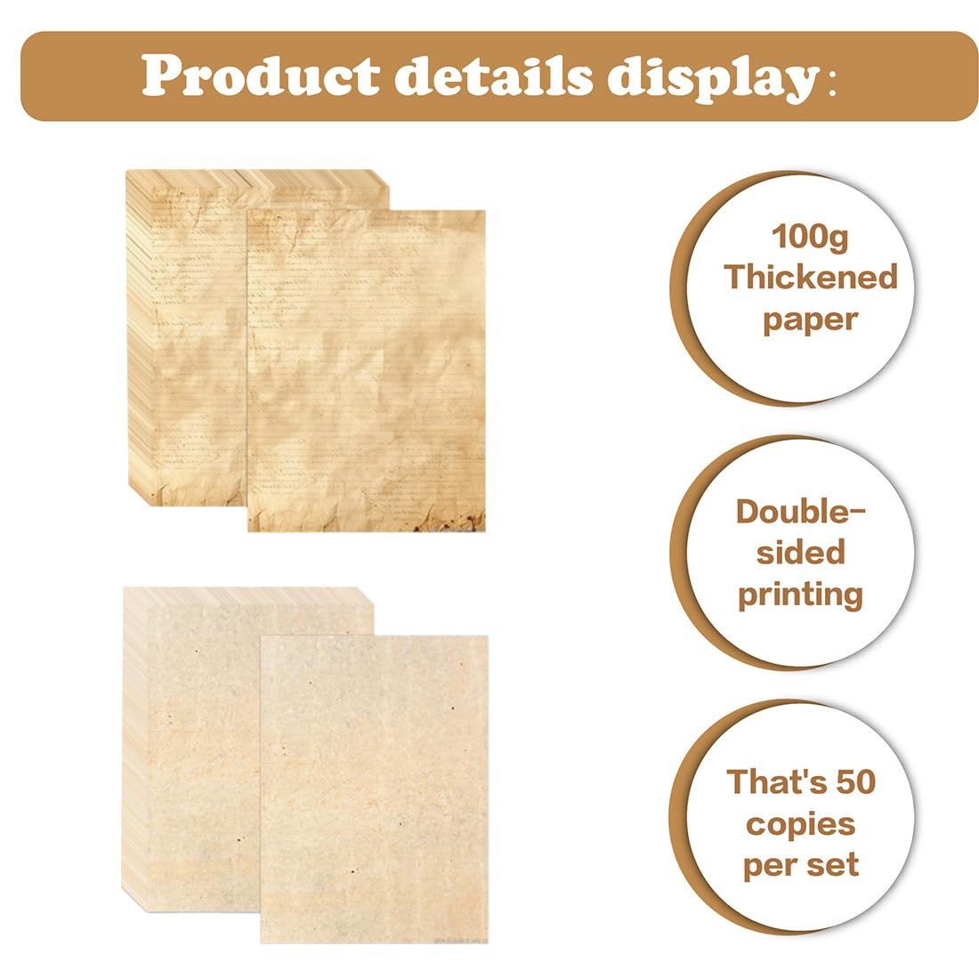 30 Fogli Carta Pergamena Carta Pergamena A4 per Stampanti Carta da Lettere Vintage su Entrambi I Lati Adatta per Stampanti Inkjet Laser Anche Scrivibile A Mano 210X285Mm 2 Stili