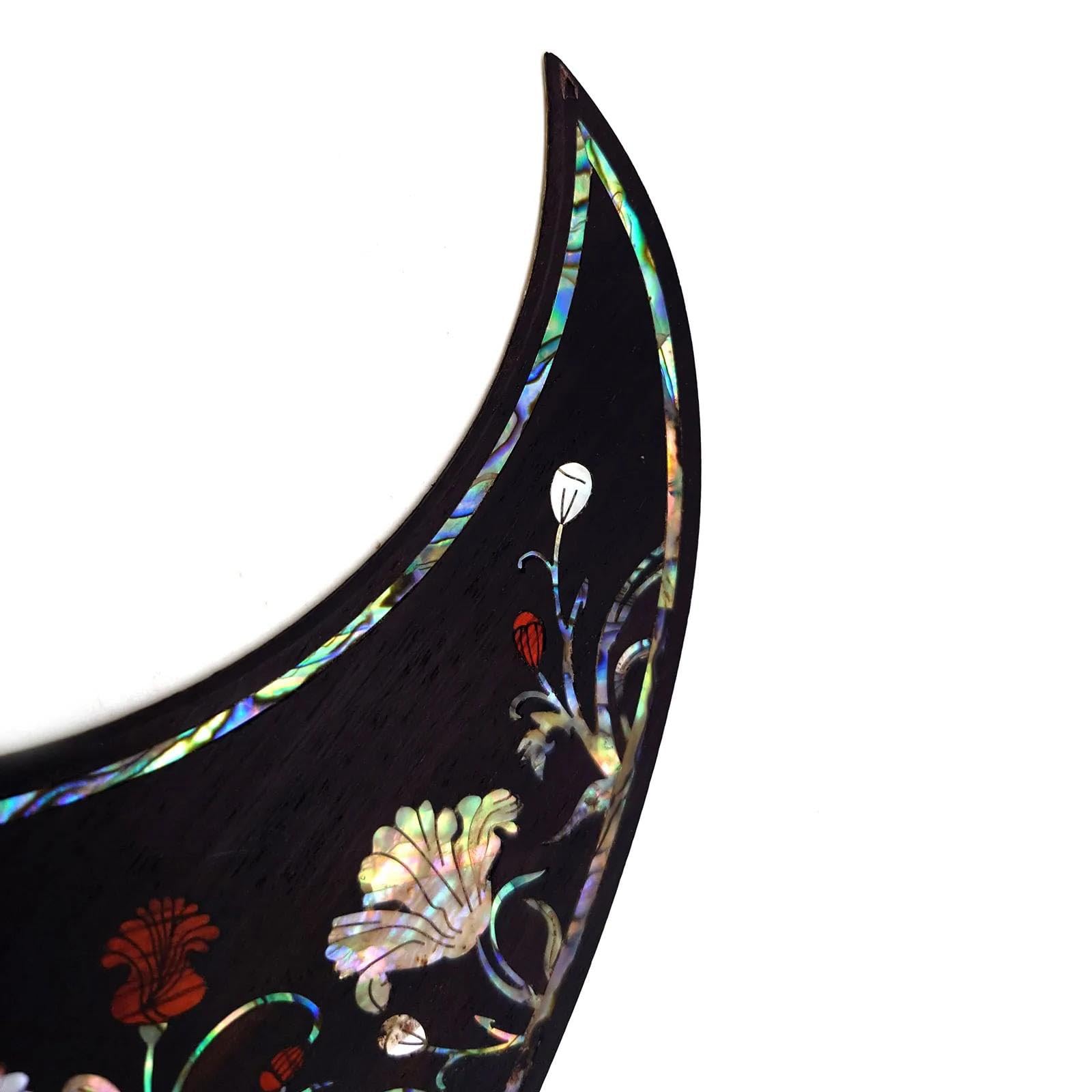 Uniwersalna osłona pickguardu do gitary akustyczne Pickguard do gitary akustycznej lite drewno inkrustowane idealnie ścięte krawędzie nie odkształca się łatwo