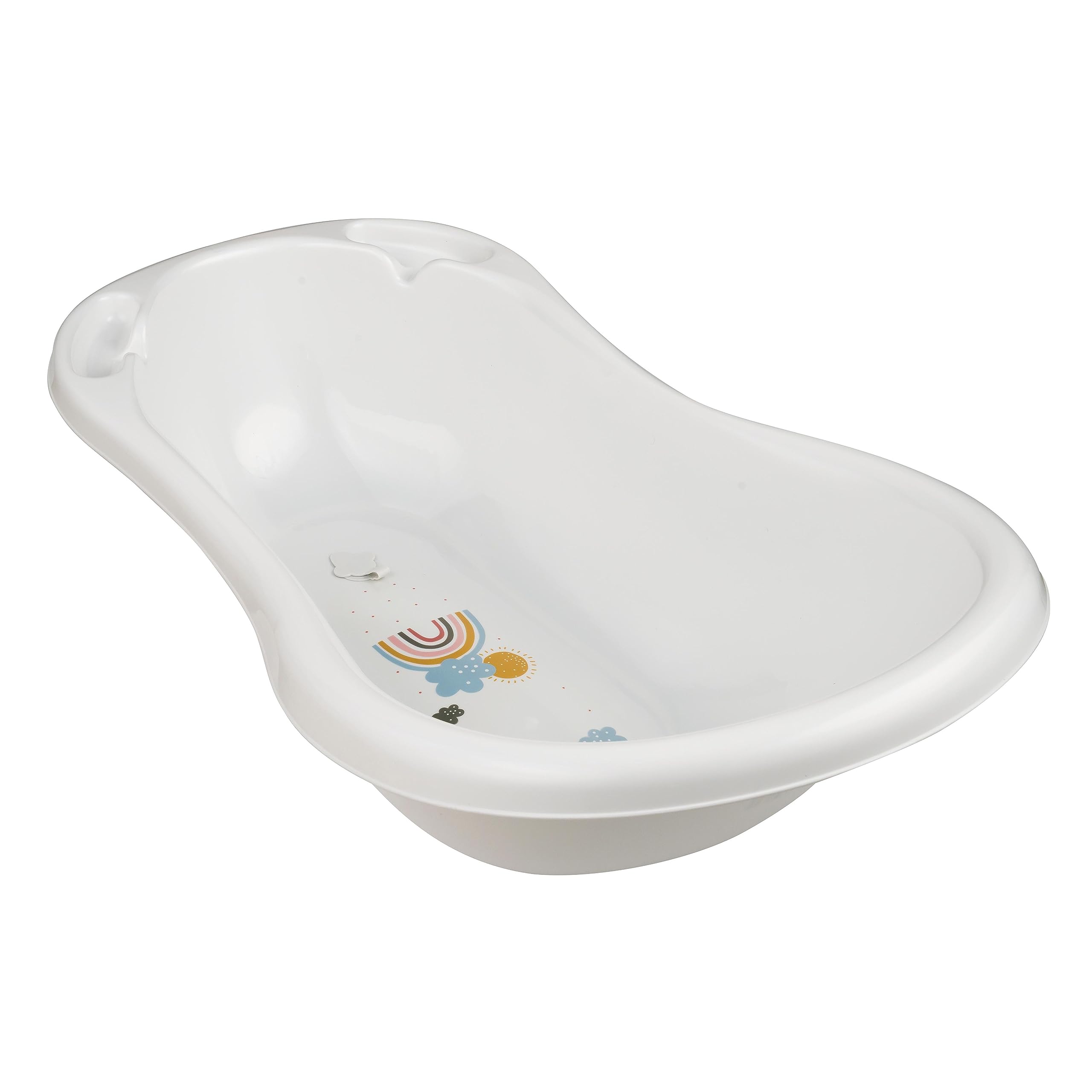 keeeper Bañera Ergonómica con Tapón Arcoíris, De 0 a 12 Meses, 84 cm, Maria, Blanco