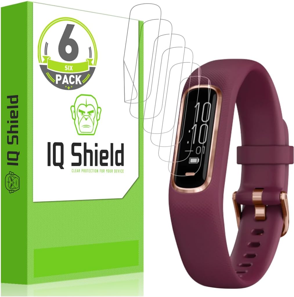 IQ Shield Screen Protector Compatible with Garmin Vivosmart 4 (6-Pack) LiquidSkin Anti-Bubble Clear Film