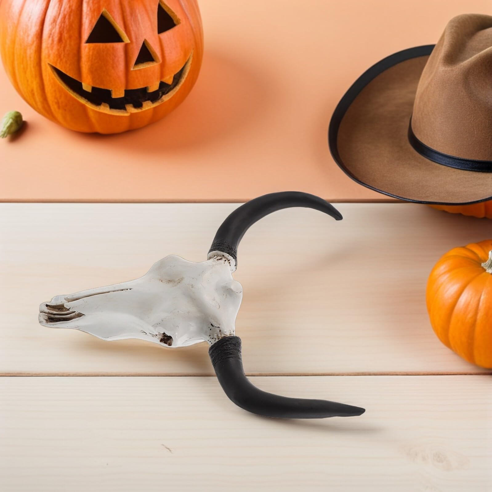 DECHOUS Decorazione da Parete Teschio di Capra in Resina Scolpita Ornamento Gotico Spettrale per Halloween Decorazione Rustica da Parete Stile Baita per Casa Bar e Feste