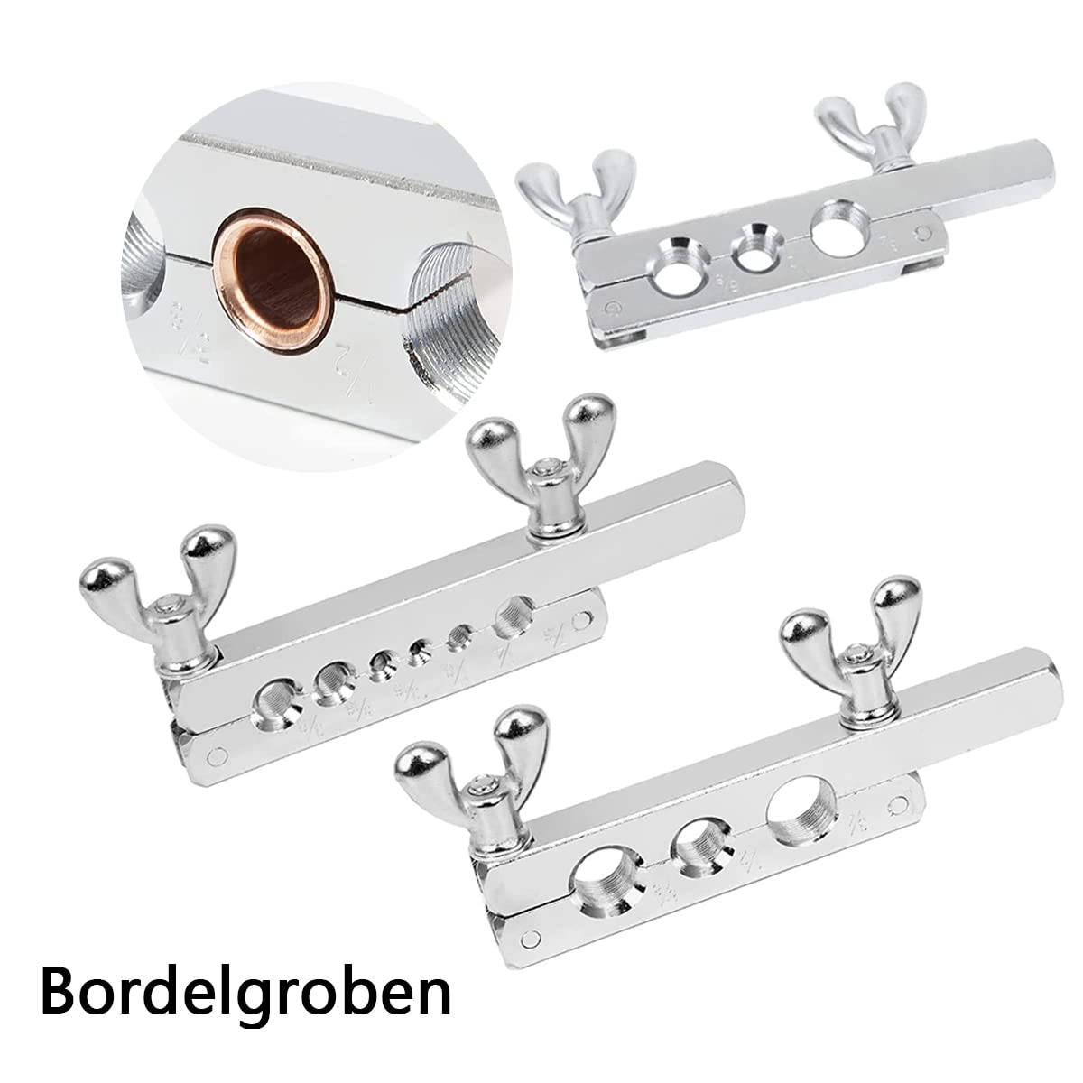 10PCS Herramienta Abocardar Tubos Freno, Set Cortador Tubos Herramienta Abocardar Tubos Aire Acondicionado Cortador Tubos Llave Carraca Tubos Cobre Plástico Aluminio Equipo Herramientas para Coche