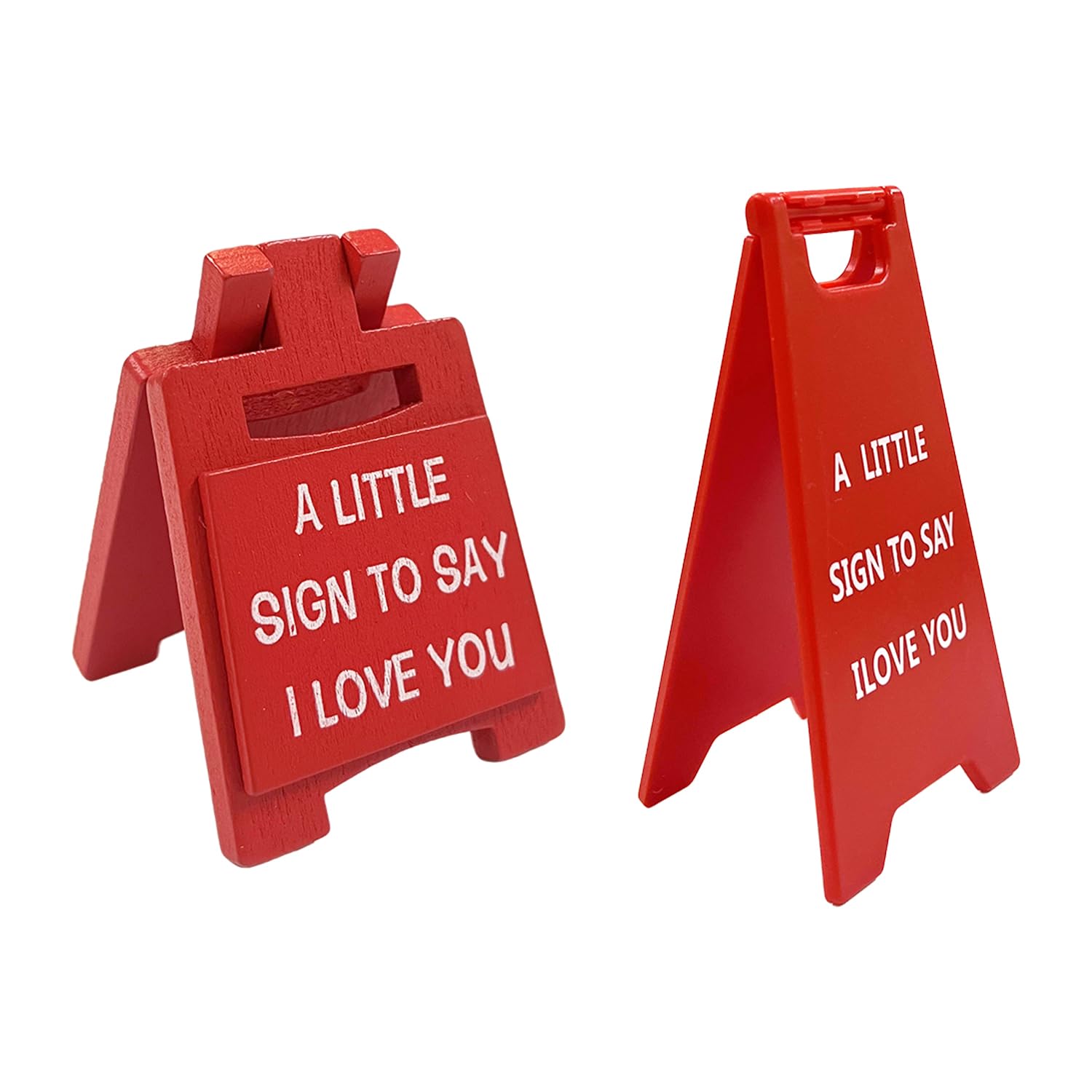 Ejufns Red 1 Wooden Card, 1 Plastic Card, Desktop Decorative Standing Card, Creative And Interesting Ornaments, Office Desk Decoration, Can Be Used To Give Gifts To Friends And Family Partners.