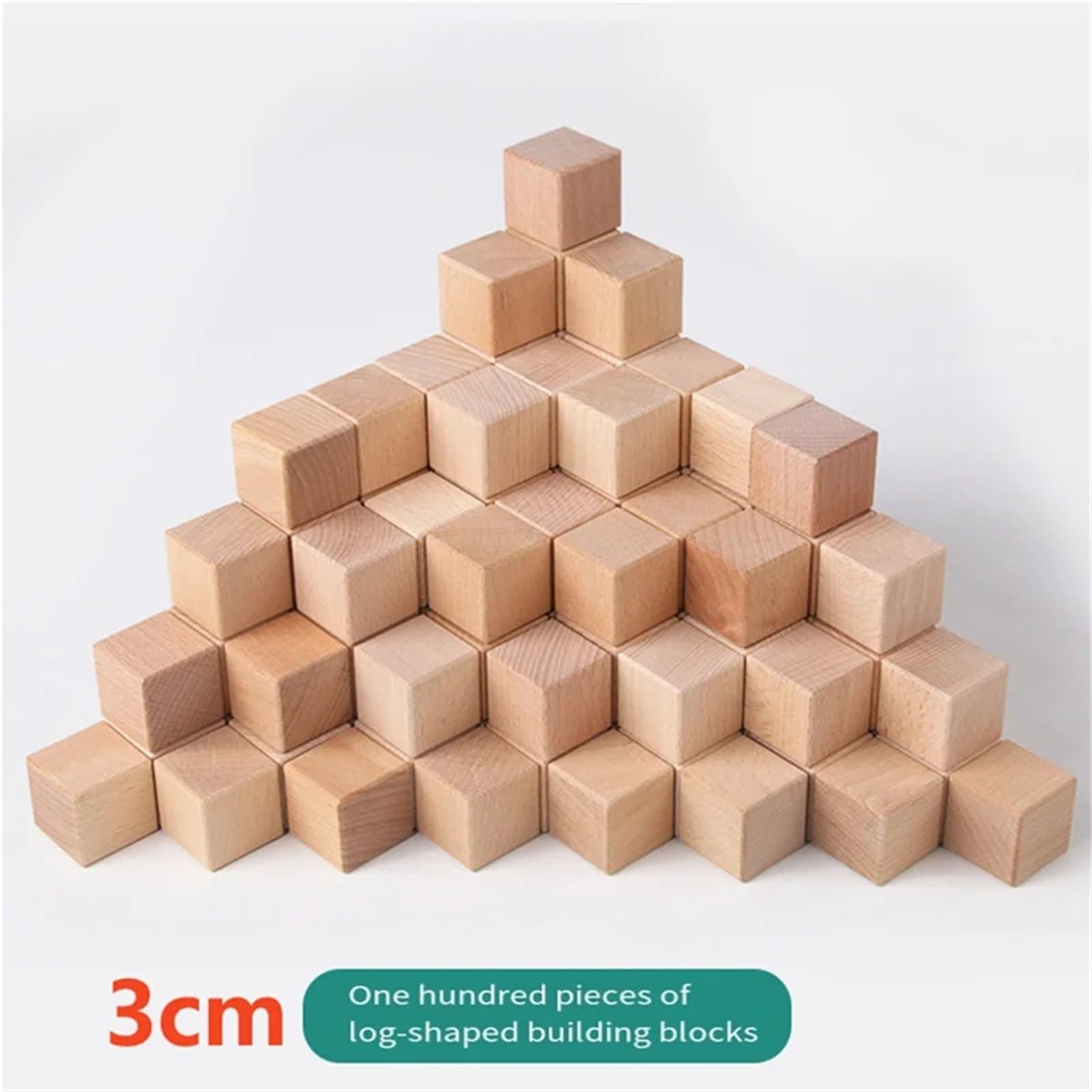 100 cubos de madera sin terminar 30 mm, bloques en blanco for manualidades, pintura, rompecabezas y decoración del hogar