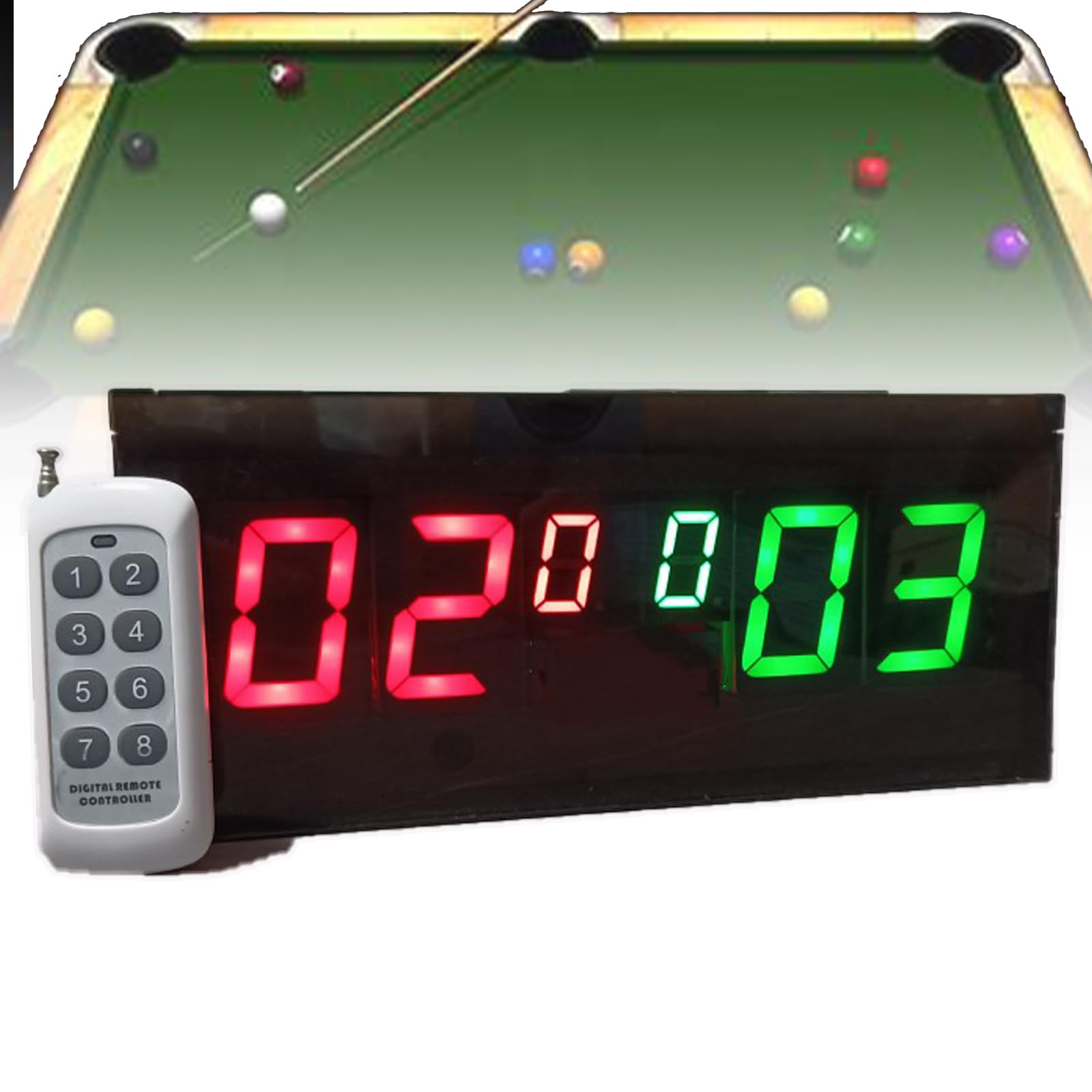 Qieany Red/Blue Electronic Digital Scoreboards, Portable Tabletop Scoreboards, Scoreboard Score Keeper, 3In Large Font, Optional Remote Control, For All Kinds Of Sports,B