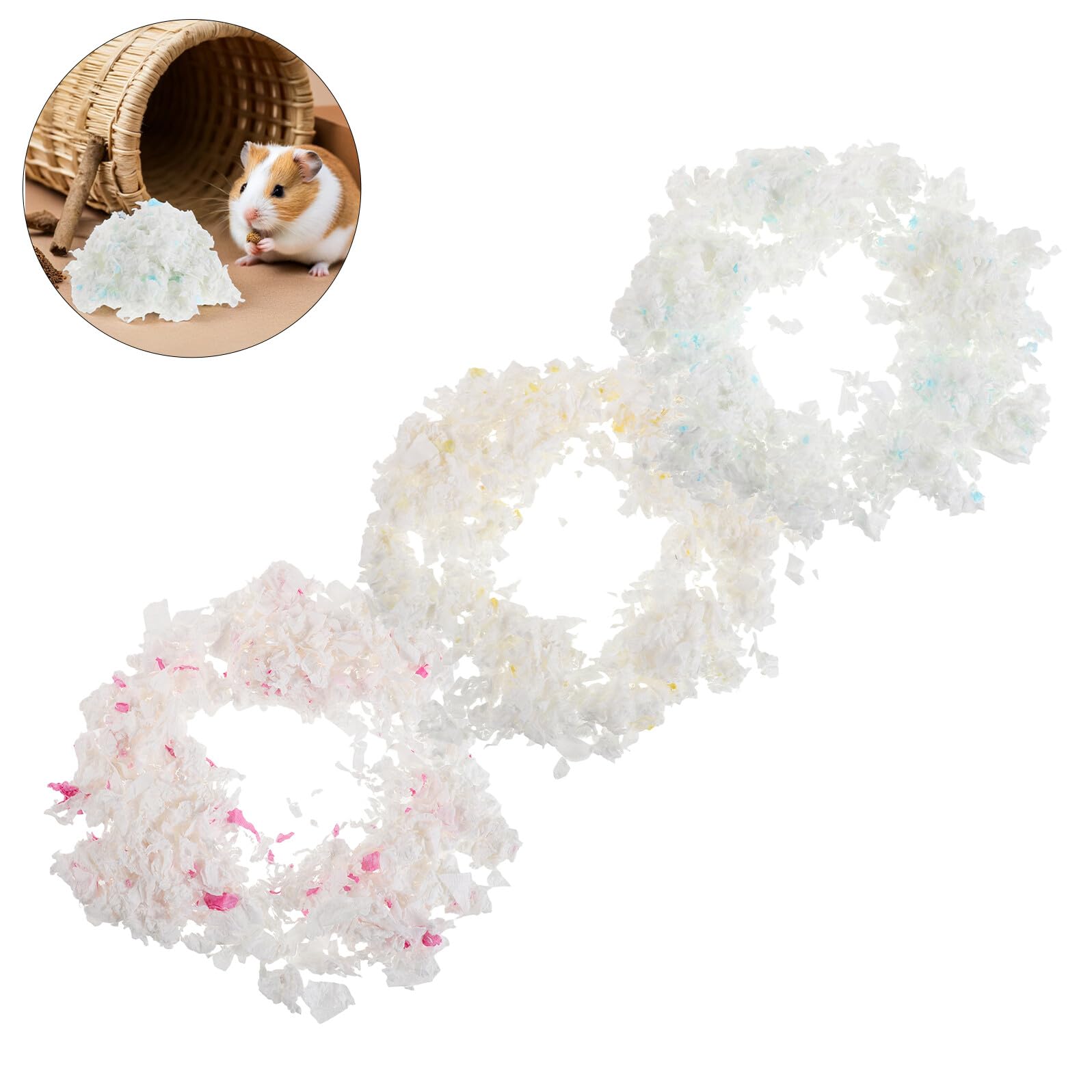 Lecho para Hámster y Roedores Pequeños 3 Bolsas de Algodón Natural sin Polvo Absorbente y Transpirable Cama para Jaulas de Conejos Jerbos y Chinchillas Uso Adaptable