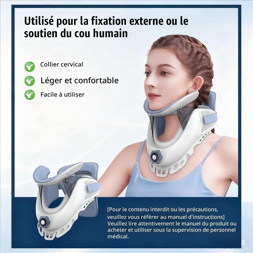 Minerves,Minerve Cervicale Femme Et Homme,Étireur De Cou Réglable, Collier Cervical Gonflable, Pour Les Douleurs Au Et Le Soutien, Il Décompresse Le Cou Et Soulage Les Tensions Cervicales