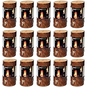 dobar, 35133, haaraccessoires, brandstoffen, hout, sfeervol Zweeds vuur, boomfakkels, 15 stuks, diameter 11-15 cm, 20 cm…