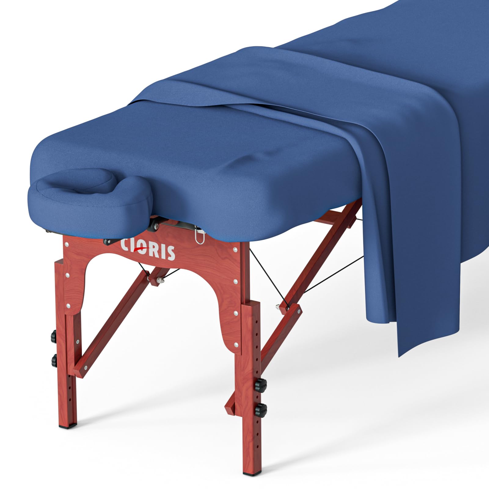 CLORISUniversal 3-Piece Massage Table Sheet Set Premium Soft Microfiber Includes Massage Table Cover, Fitted Sheet and Face Rest Cover - Blue