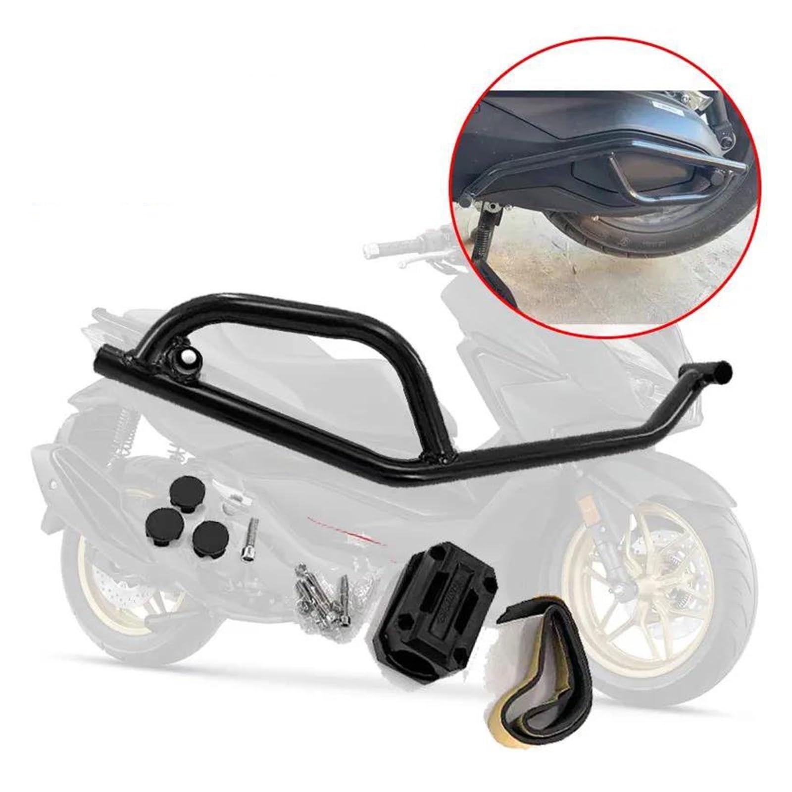 Sturzbügel Für ADV350 Für ADV 350 Motorrad-Getriebeabdeckungs-Sturzbügel Für Forza350 Für NSS350 Für Forza 350 Antriebsabdeckung Stoßstangenschutzbügel Sturzschutz