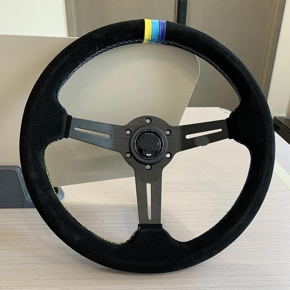 Volante da Corsa Universale,Volante Sportivo Volante for auto in pelle scamosciata corsa modificato